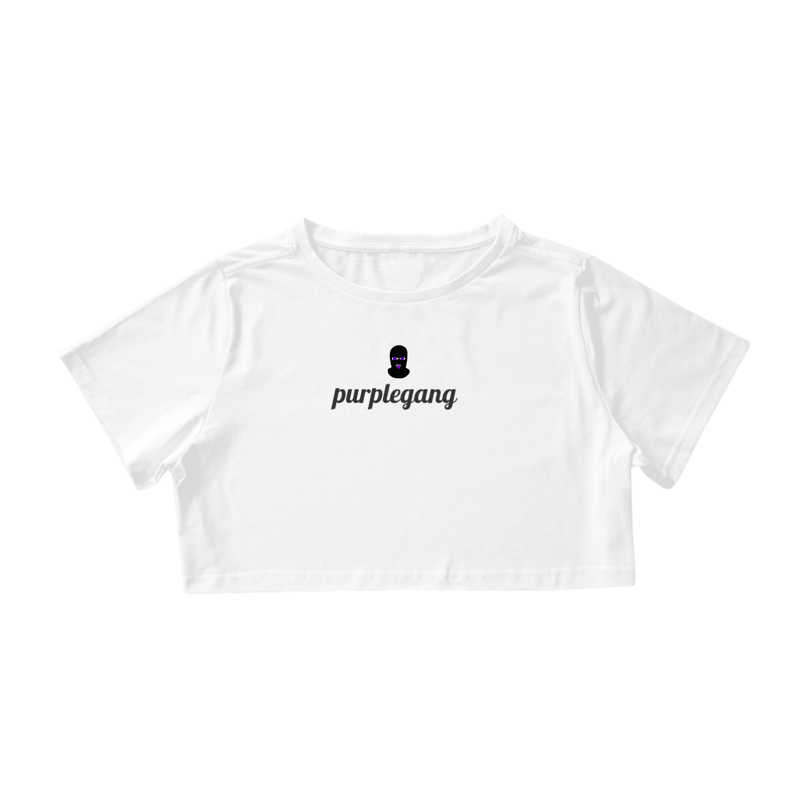 Nome do produto  Camisa Cropped Purple Gang branco