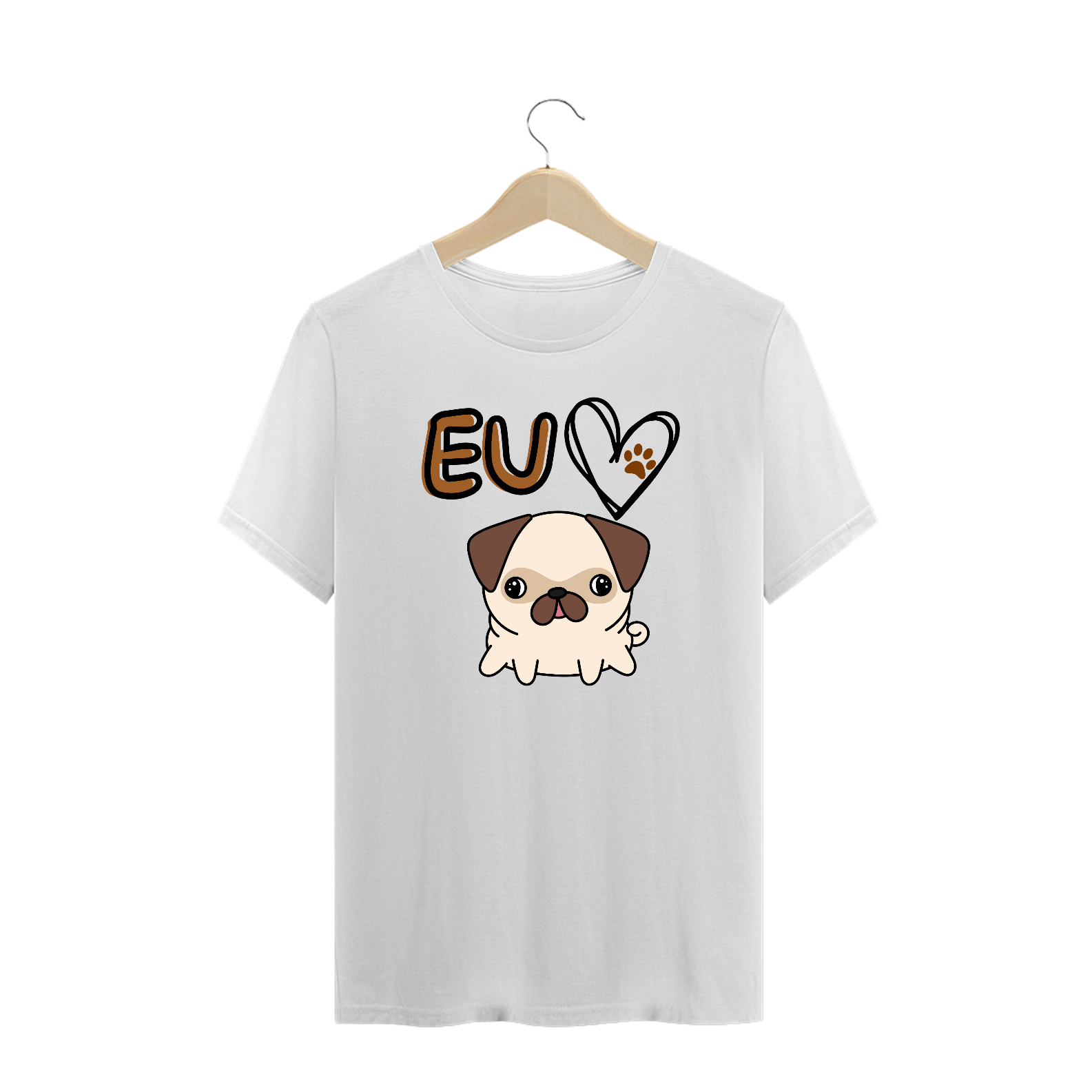 Plus Size T-shirt eu amo dog - Cores claras