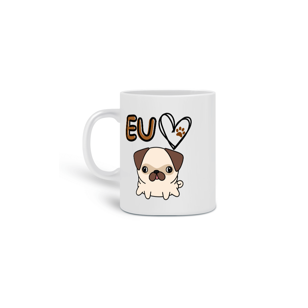Caneca eu amo dog - Branca