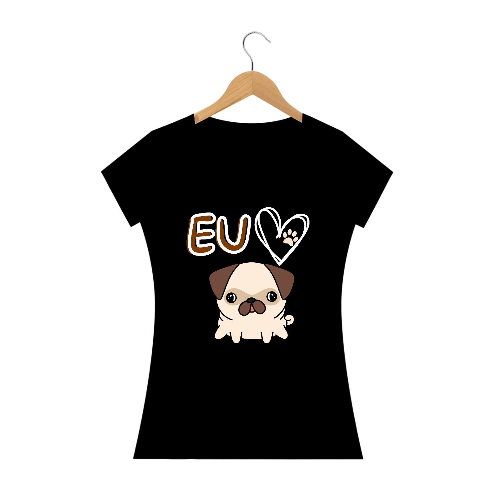 Baby long Eu amo dog - Cores escuras