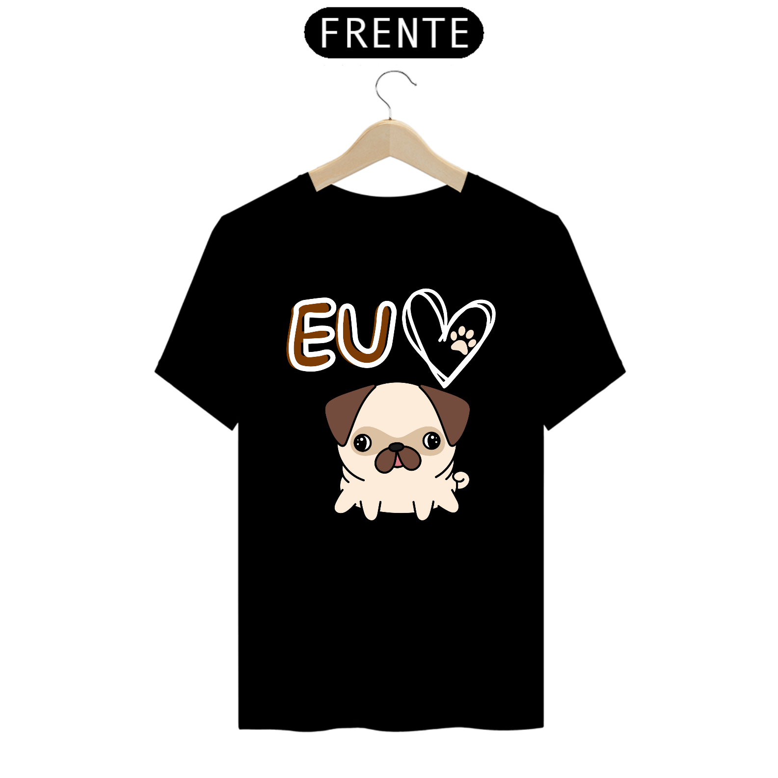 T-shirt eu amo dog - Cores escuras