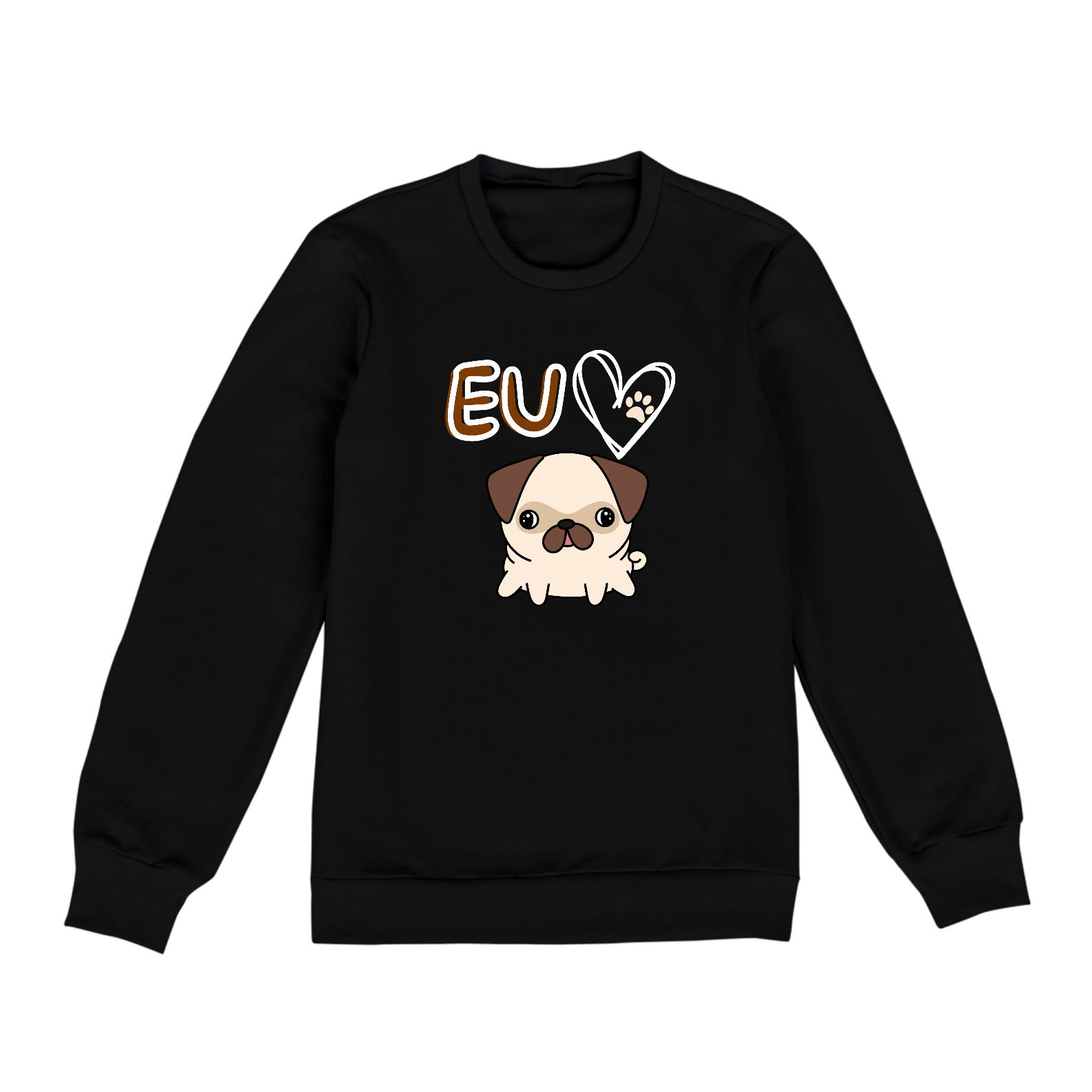Moletom Simples eu amo dog - Preto