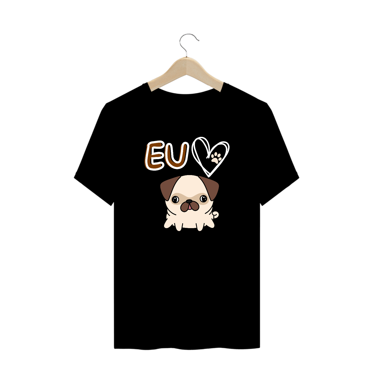 Plus Size T-shirt eu amo dog - Cores escuras