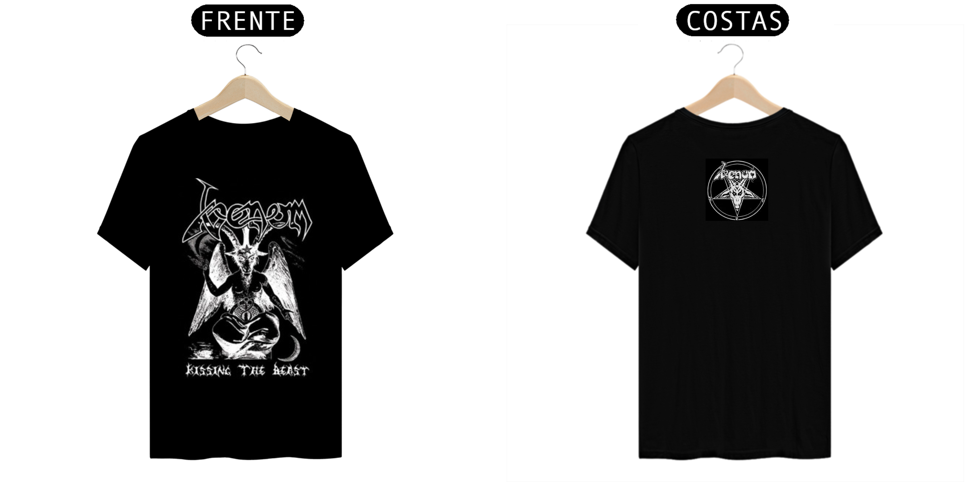 camiseta preta venom kissing the beast