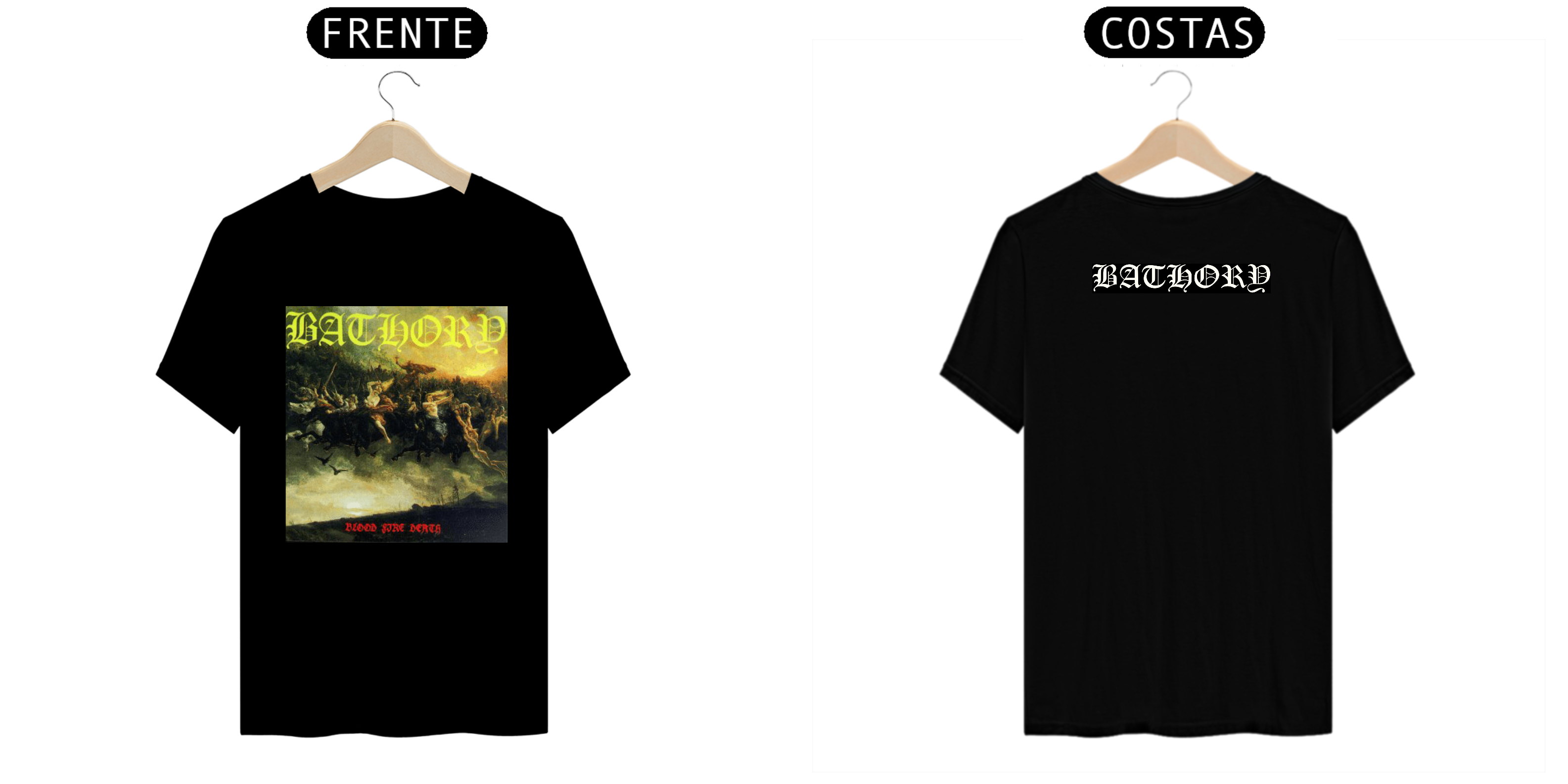 camiseta multi cores bathory blood fire death