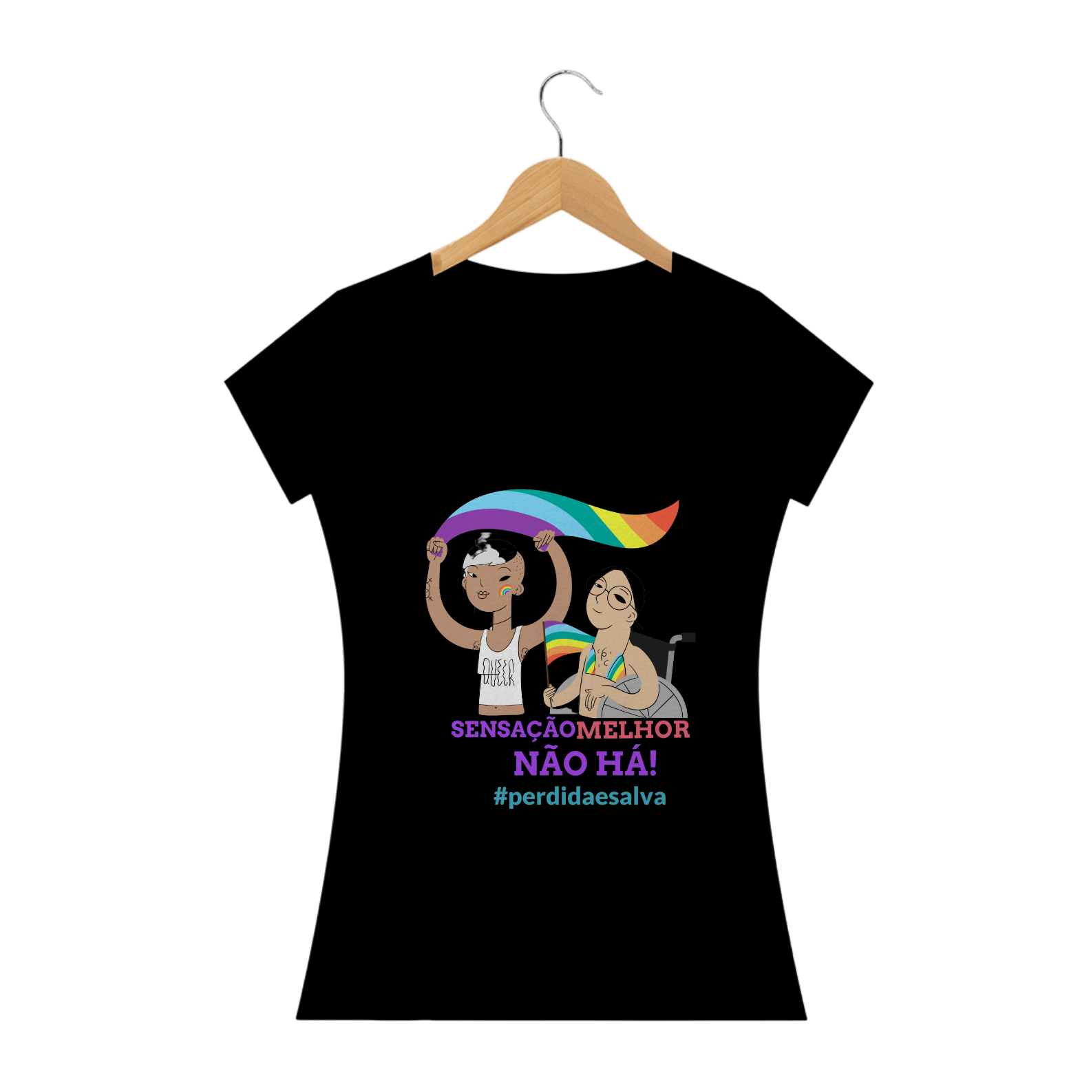 CAMISETA BABY LONG PERDIDA E SALVA - LETRAS DE MÚSICA