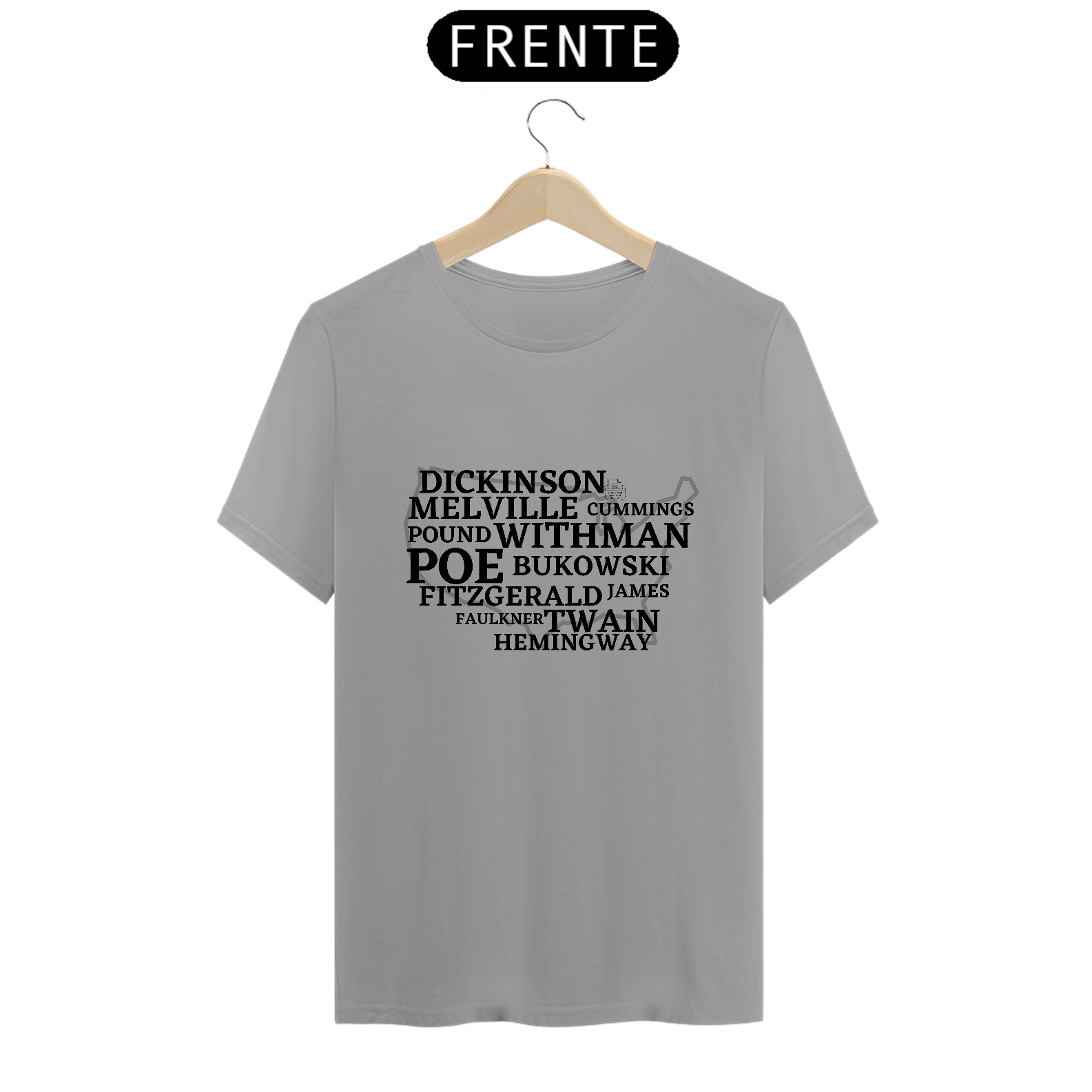Escritores estadunidense TShirt Quality (Branca/Cinza)