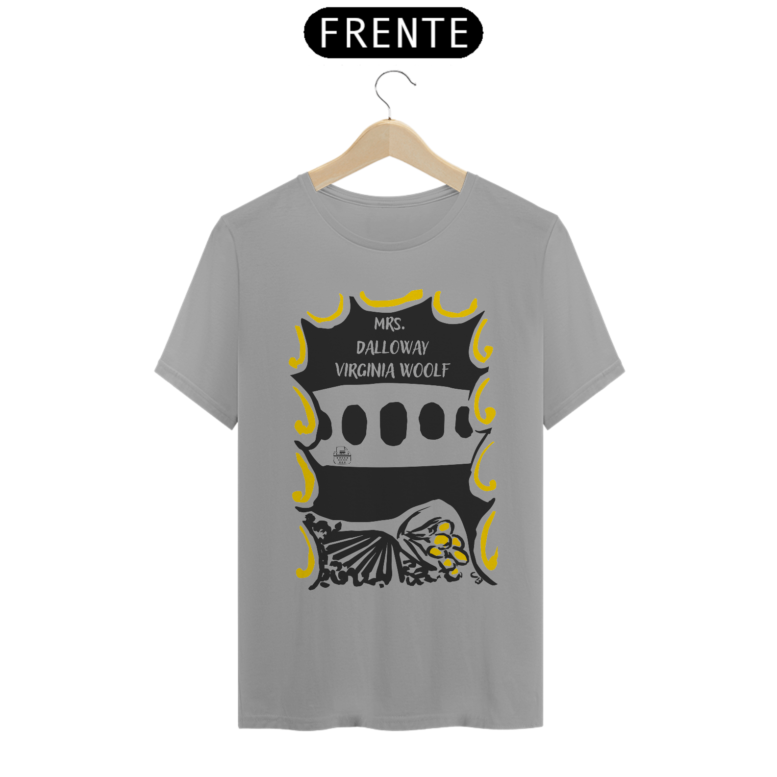 Mrs. Dalloway, Virginia Woolf TShirt Quality (Branca/Cinza)