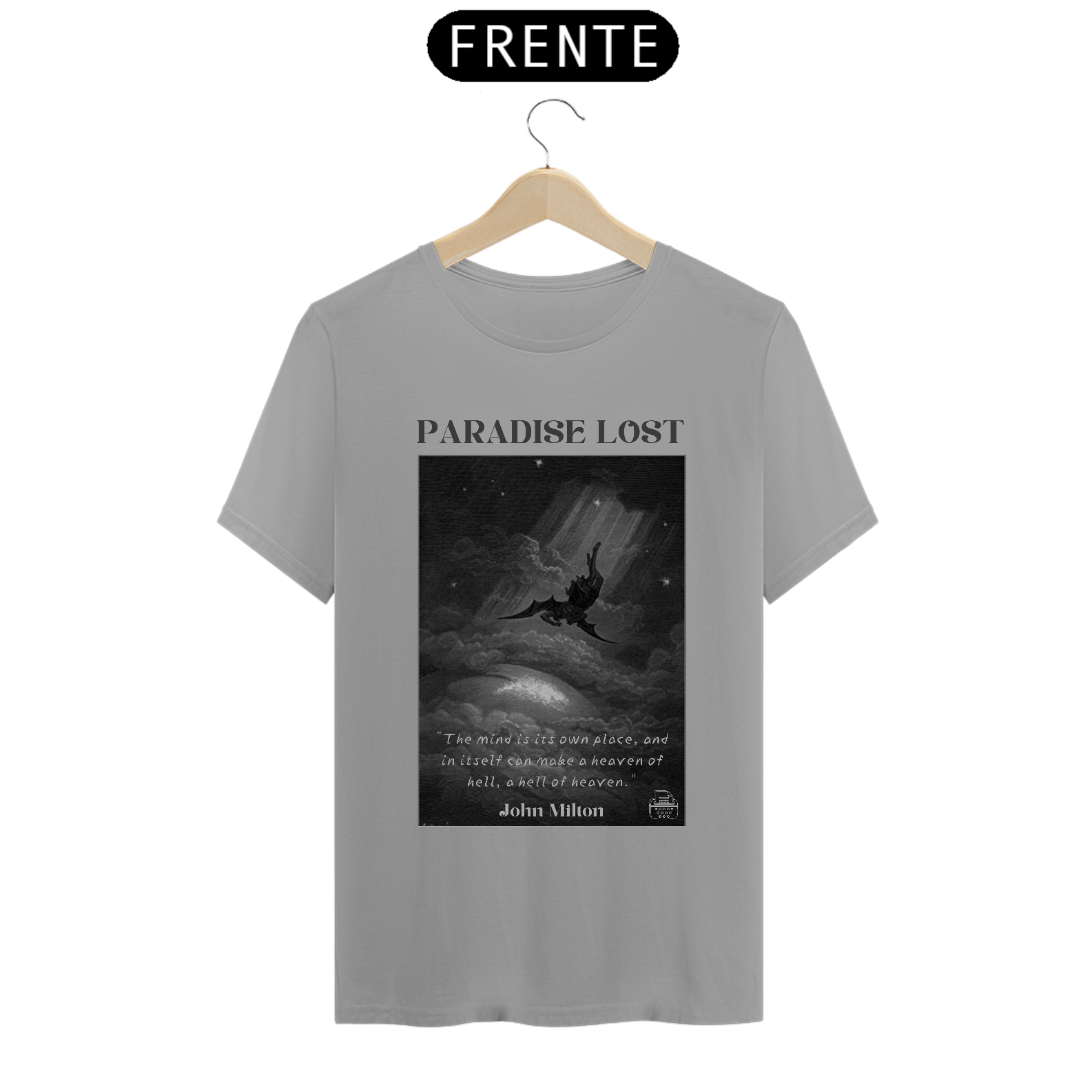 Paradise Lost, John Milton TShirt Quality (Branca/Cinza)