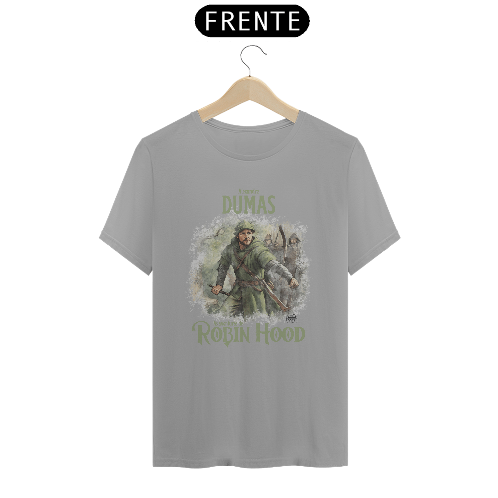 Robin Hood, Alexandre Dumas TShirt Quality (Branca/Cinza)