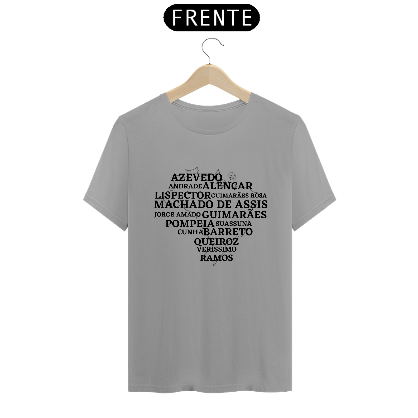 Romancistas brasileiros TShirt Quality (Branca/Cinza)