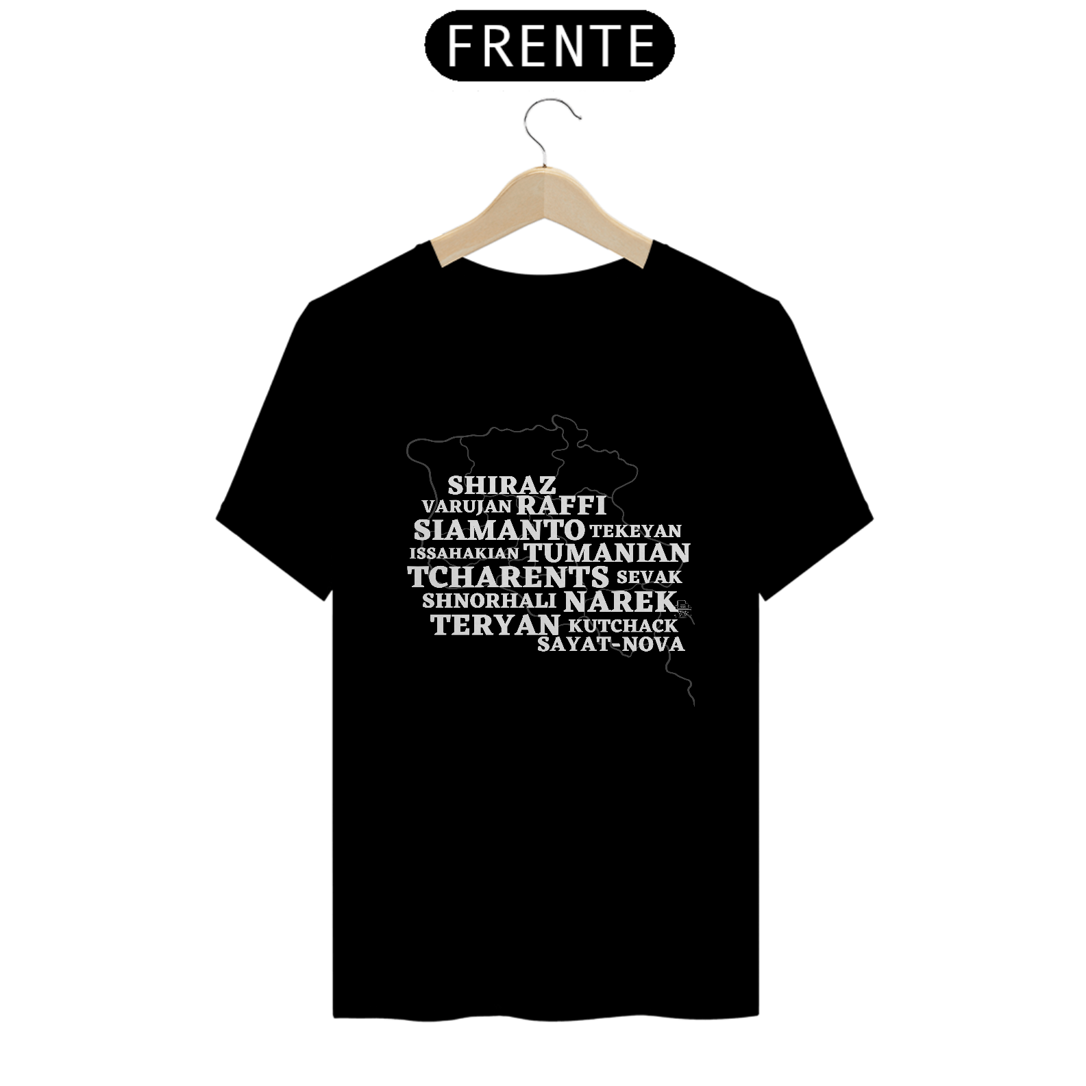Escritores armênios TShirt Quality (Preto)
