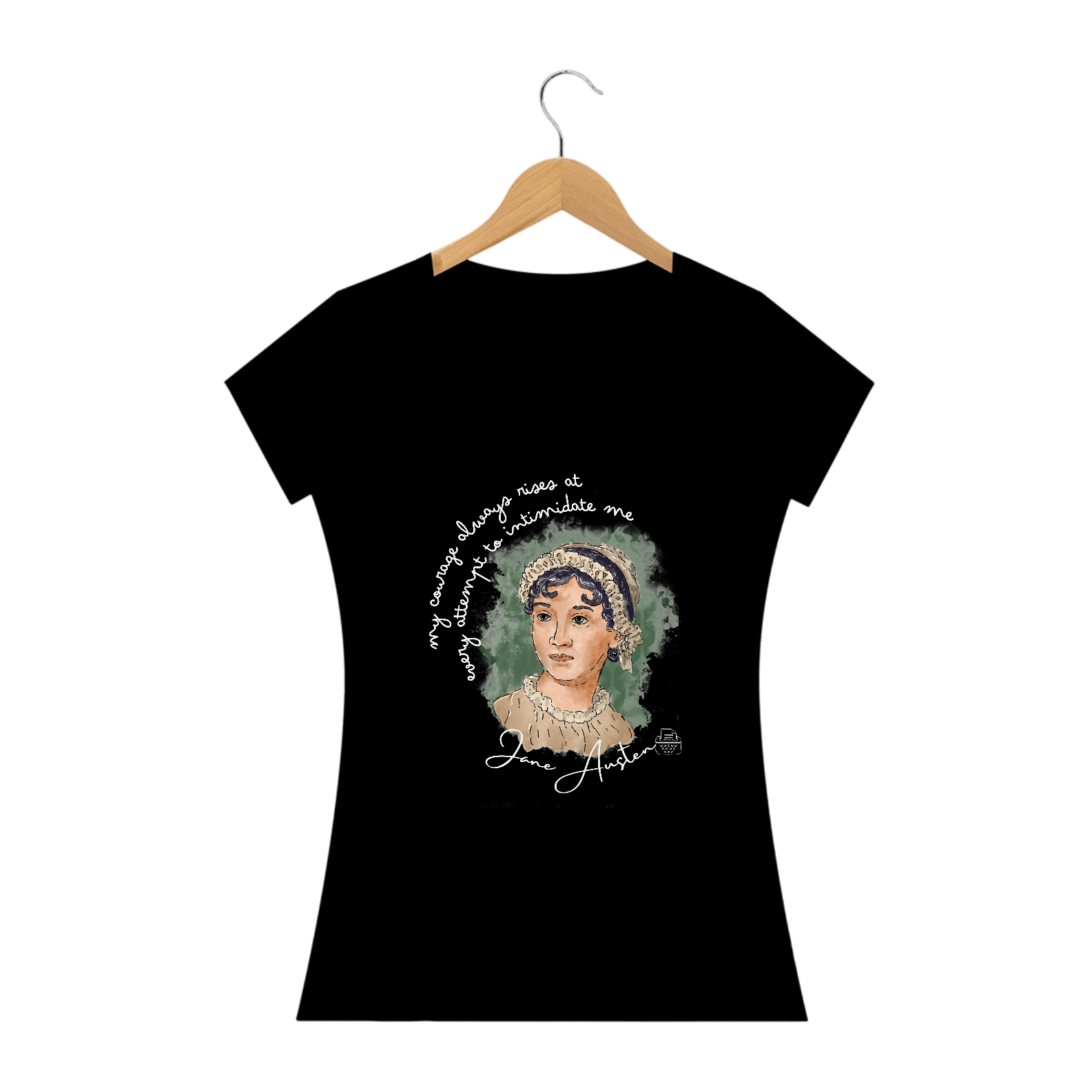 My courage always rises, Jane Austen Baby Long Quality (Preto)