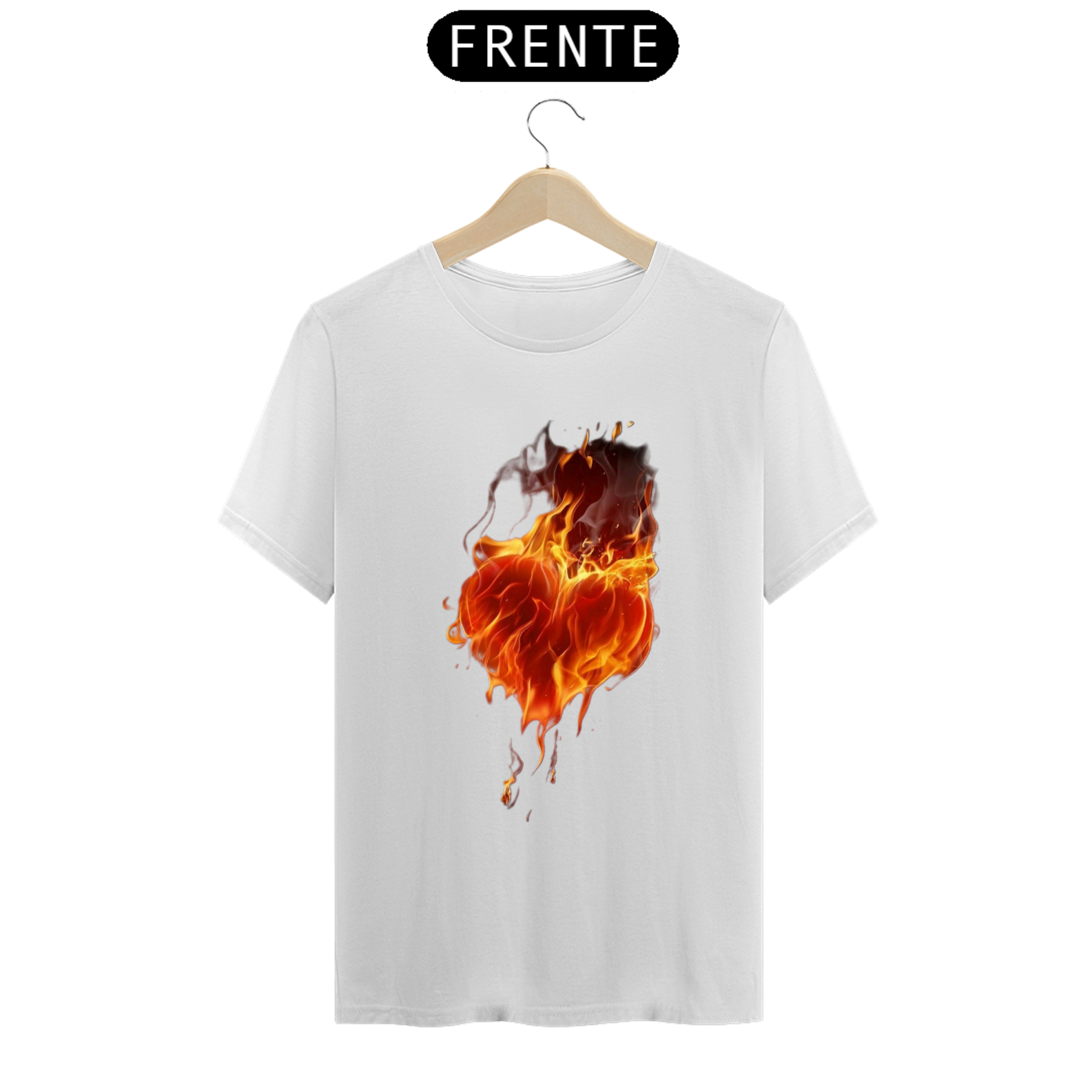 Nome do produto: Camiseta coração de fogo