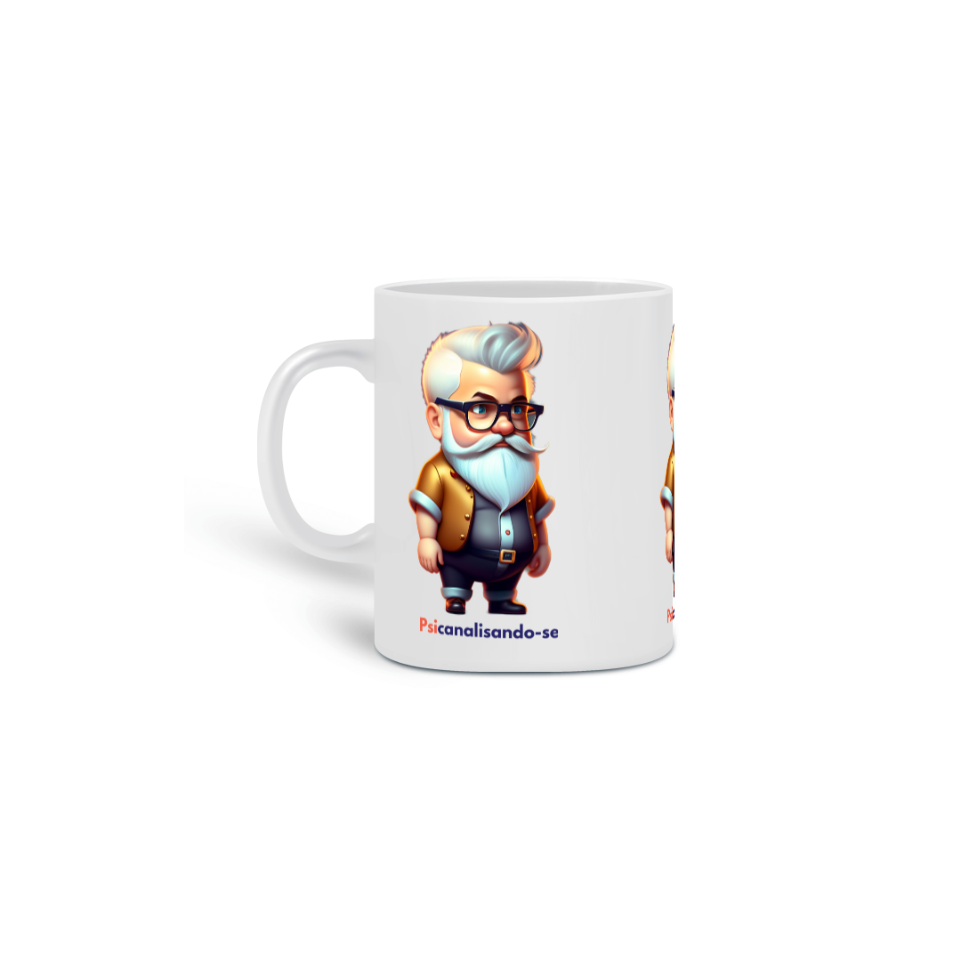 Caneca pequeno Freud psicanalisando-se