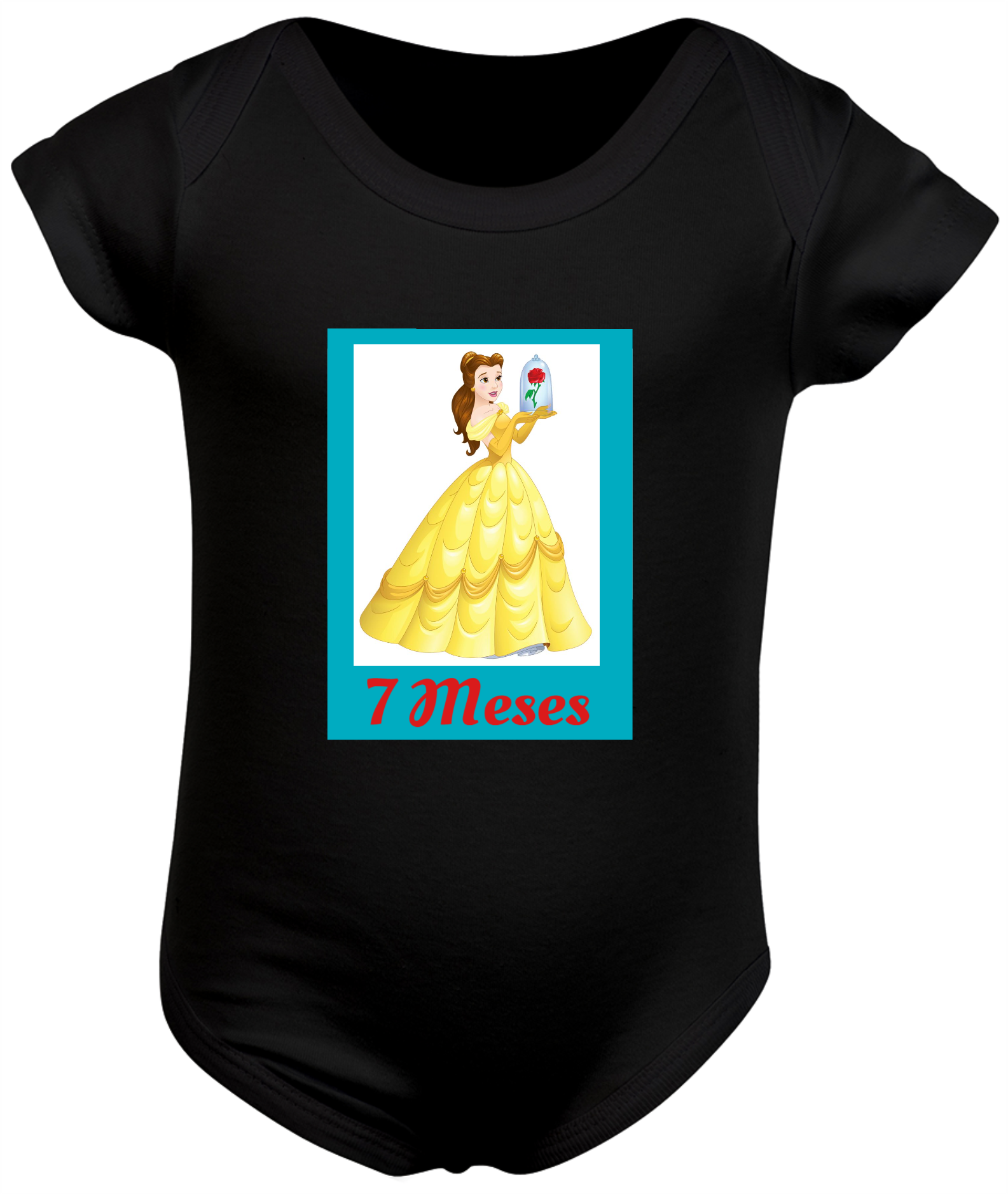 Nome do produto  Body Mesversário 7/12 - Princesa Bela