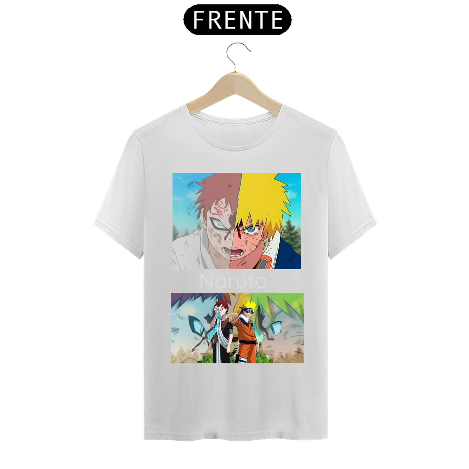 camiseta naruto e gaara