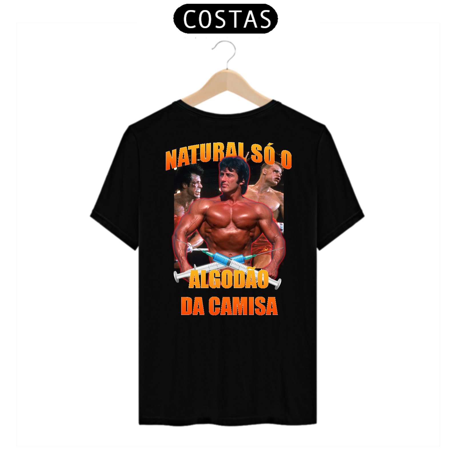 Camisa Natural Só O Algodão Da Camisa - Estampas Nas Costas