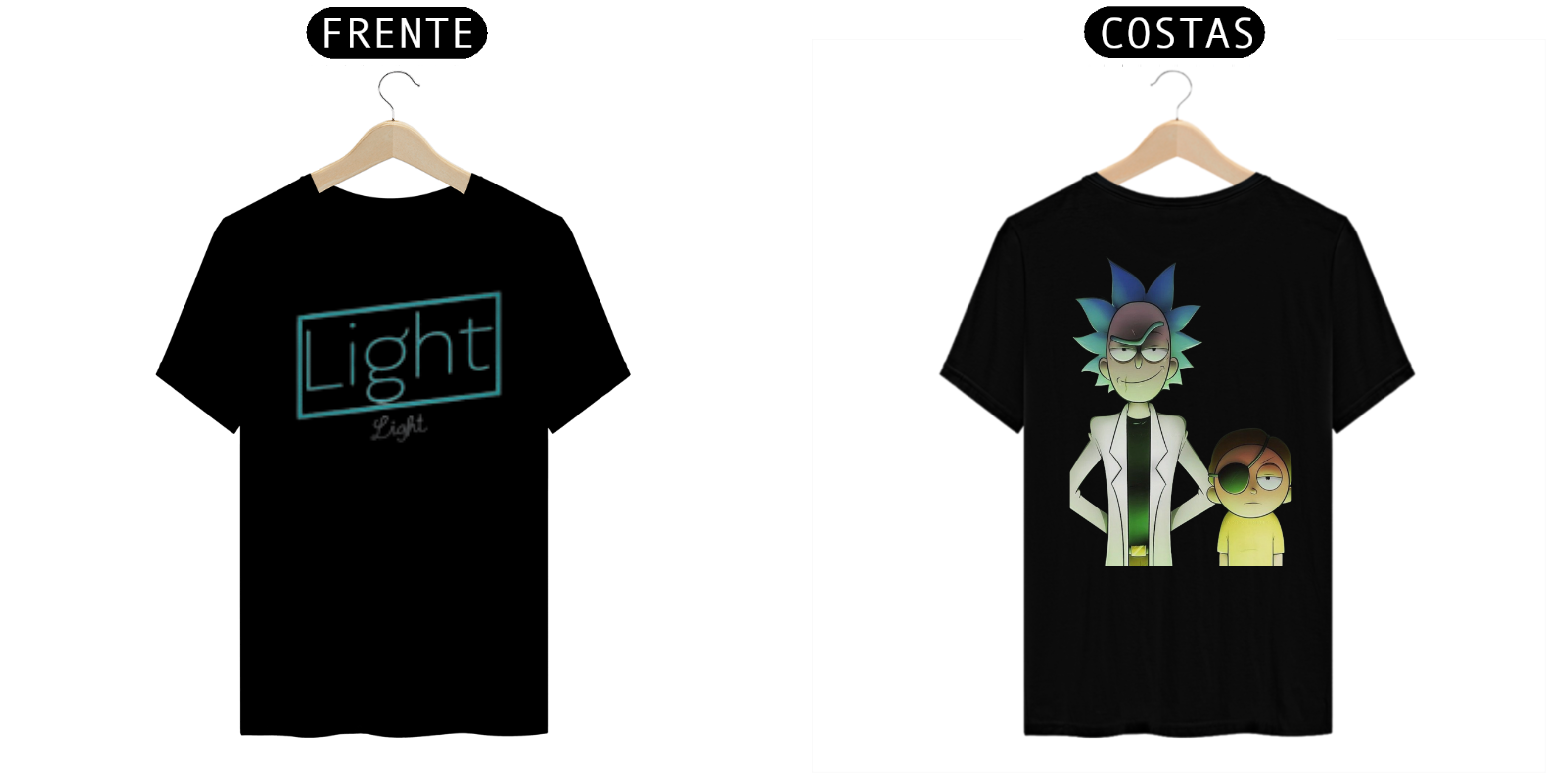 CAMISETAS MASCULINAS LIGHT RICK AND MORTY