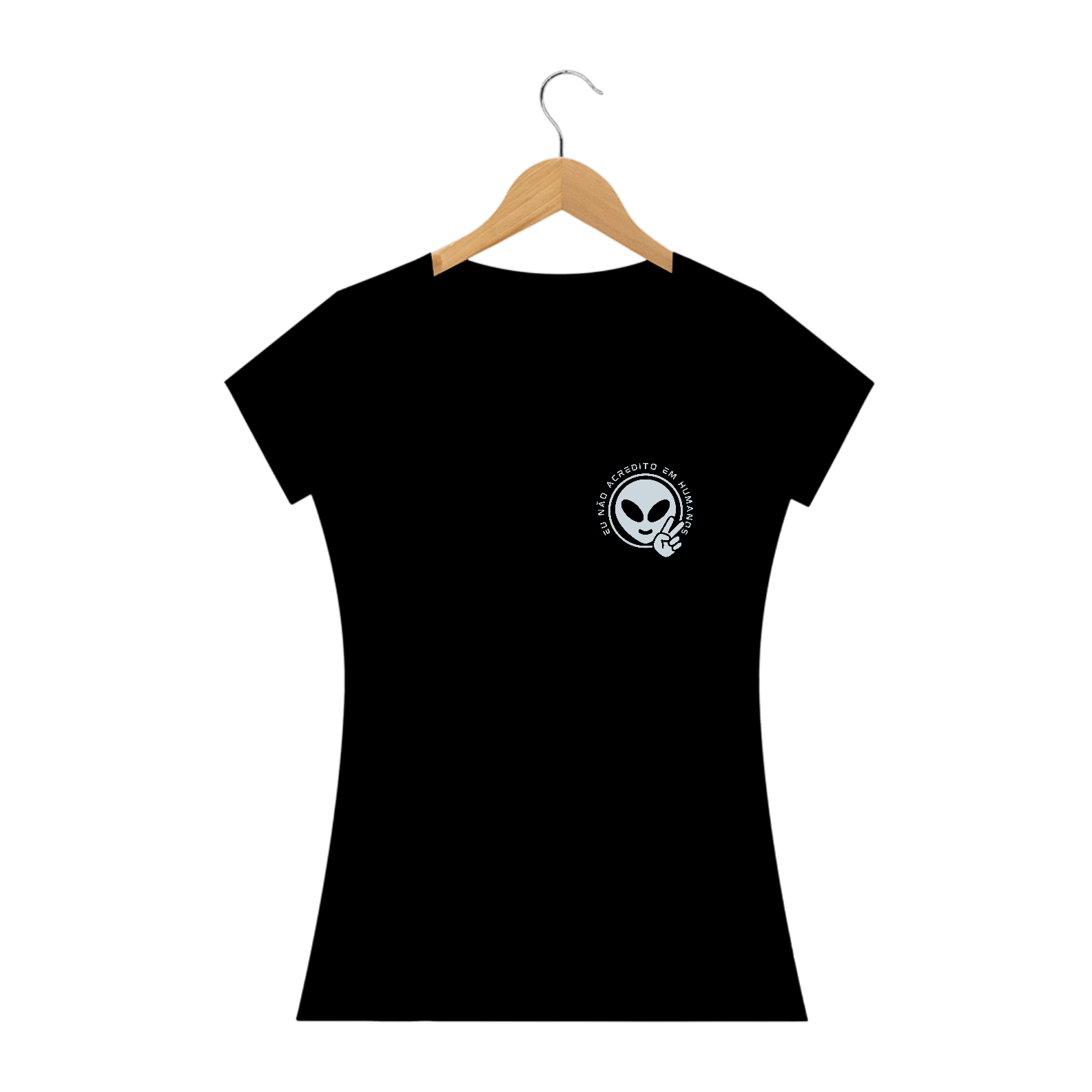 T-SHIRT FEMININA - EU NÃO ACREDITO EM HUMANOS