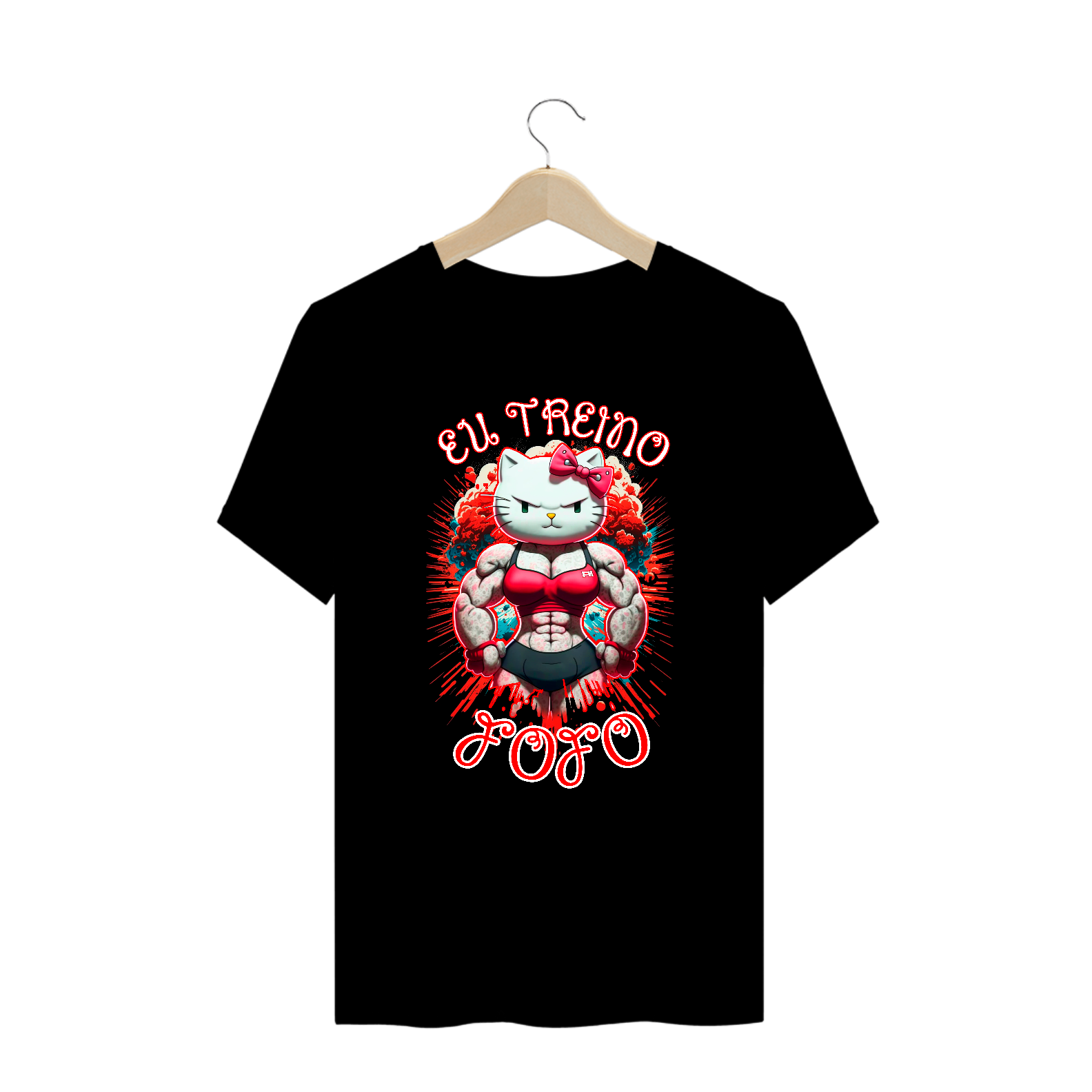 Camiseta Oversized Alpha Premium | EU TREINO FOFO - HELLO KITTY