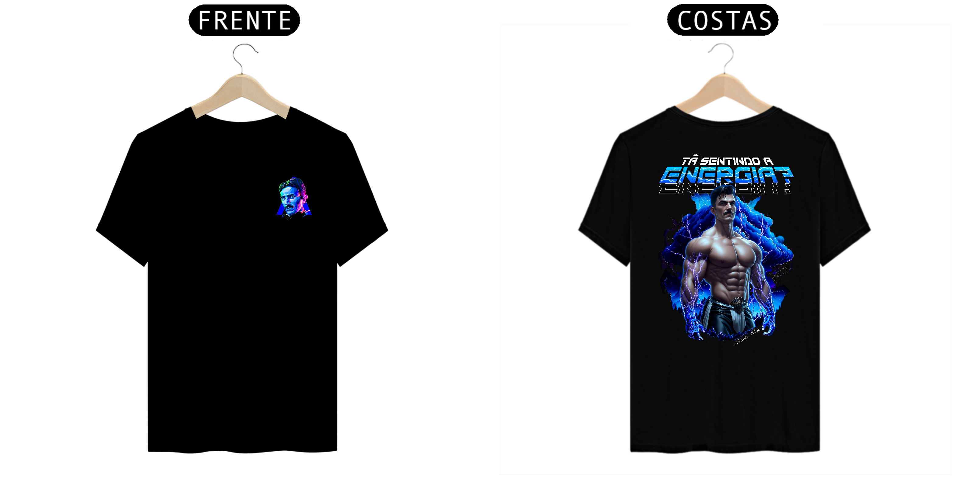 Camiseta Alpha Back | TÁ SENTINDO A ENERGIA? - NIKOLA TESLA