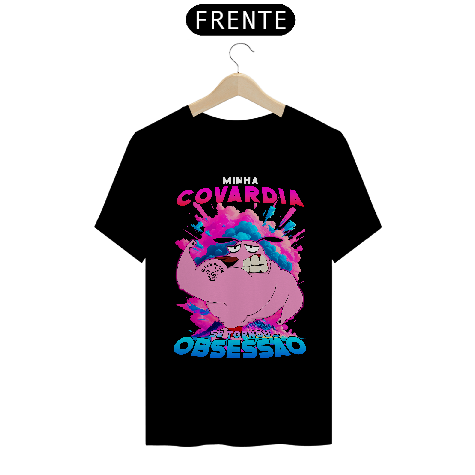 Camiseta Alpha Front Premium | MINHA COVARDIA SE TORNOU OBSESSÃO - CORAGEM