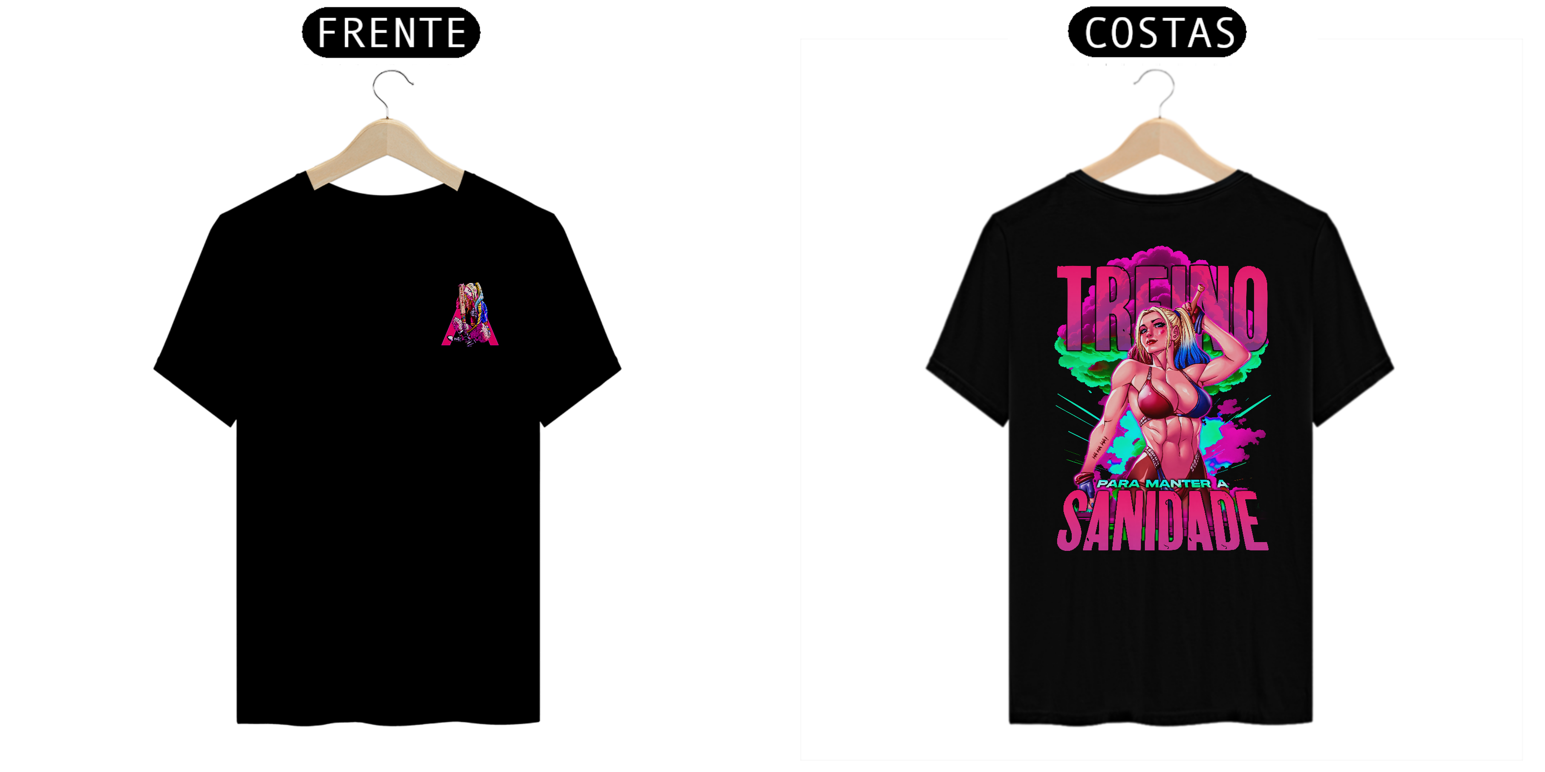 Nome do produto: Camiseta Alpha Back Premium | TREINO PARA MANTER A SANIDADE - HARLEY QUINN