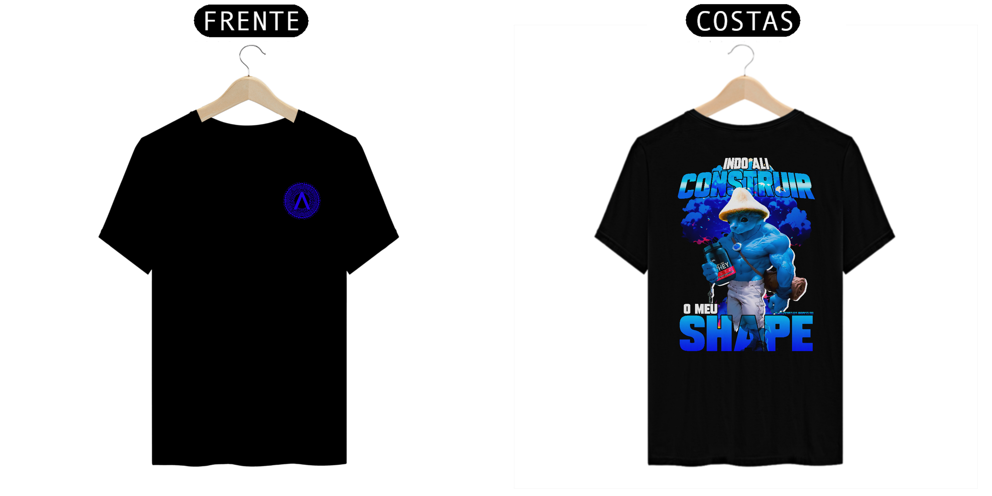 Camiseta Alpha Back Premium | INDO ALI CONSTRUIR O MEU SHAPE - CAT SMURF