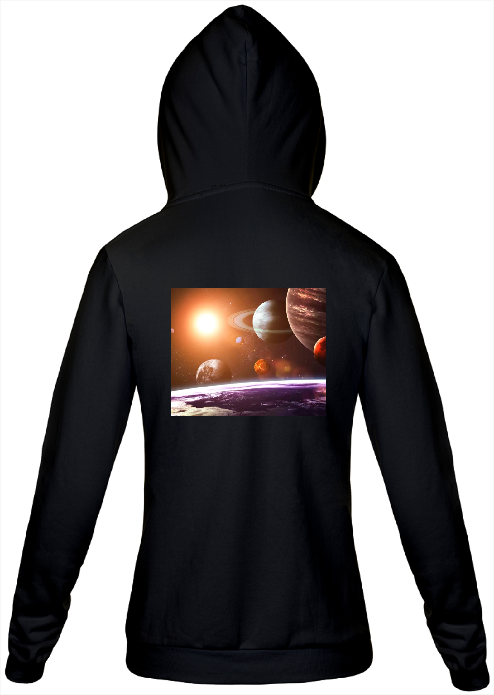 Moletom planeta com zíper e capuz