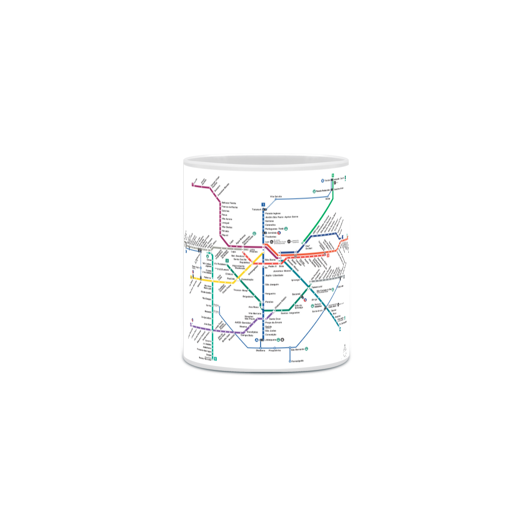 Nome do produto: Caneca Mapa Metrô e CPTM