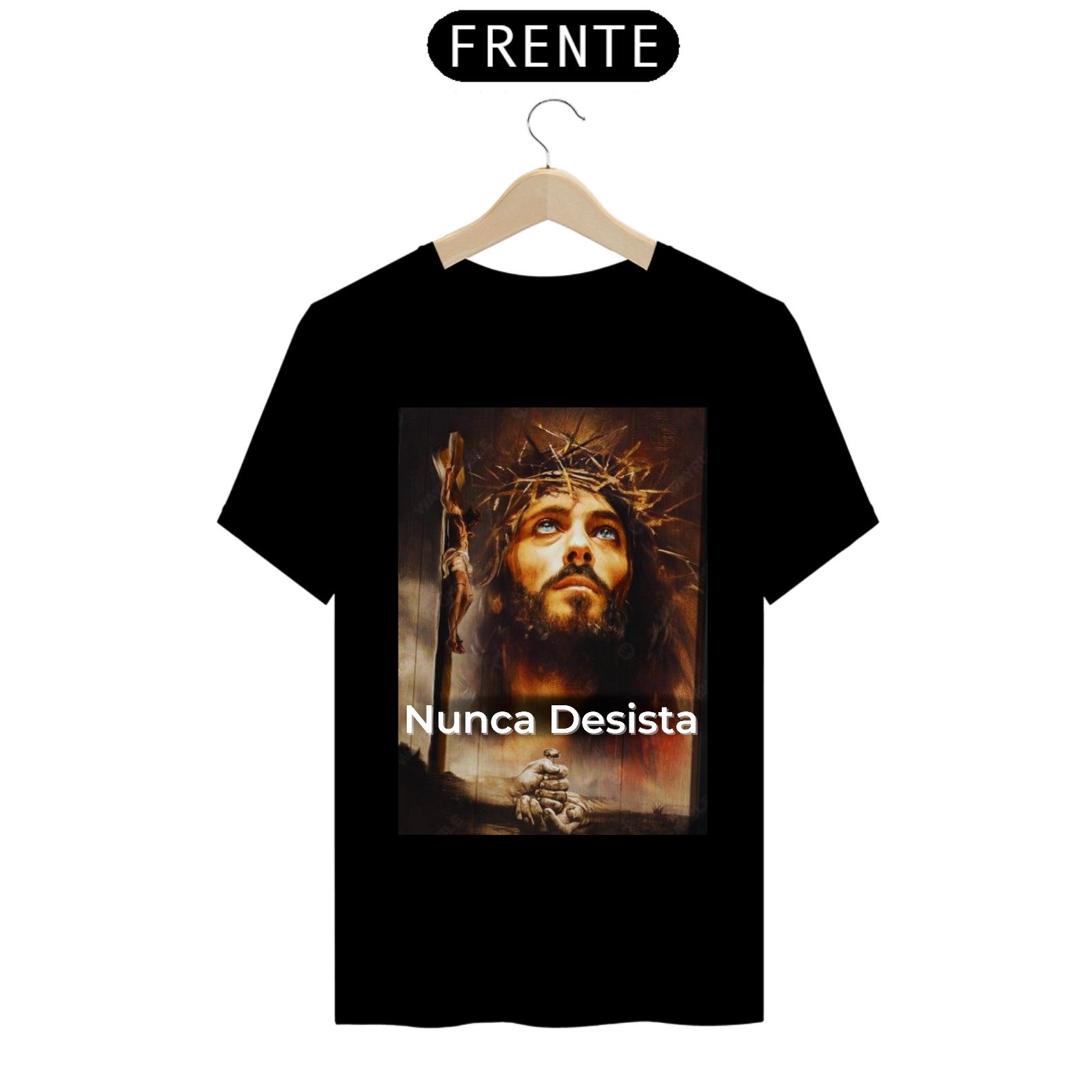 camisa jesus cristo, frase nunca desista