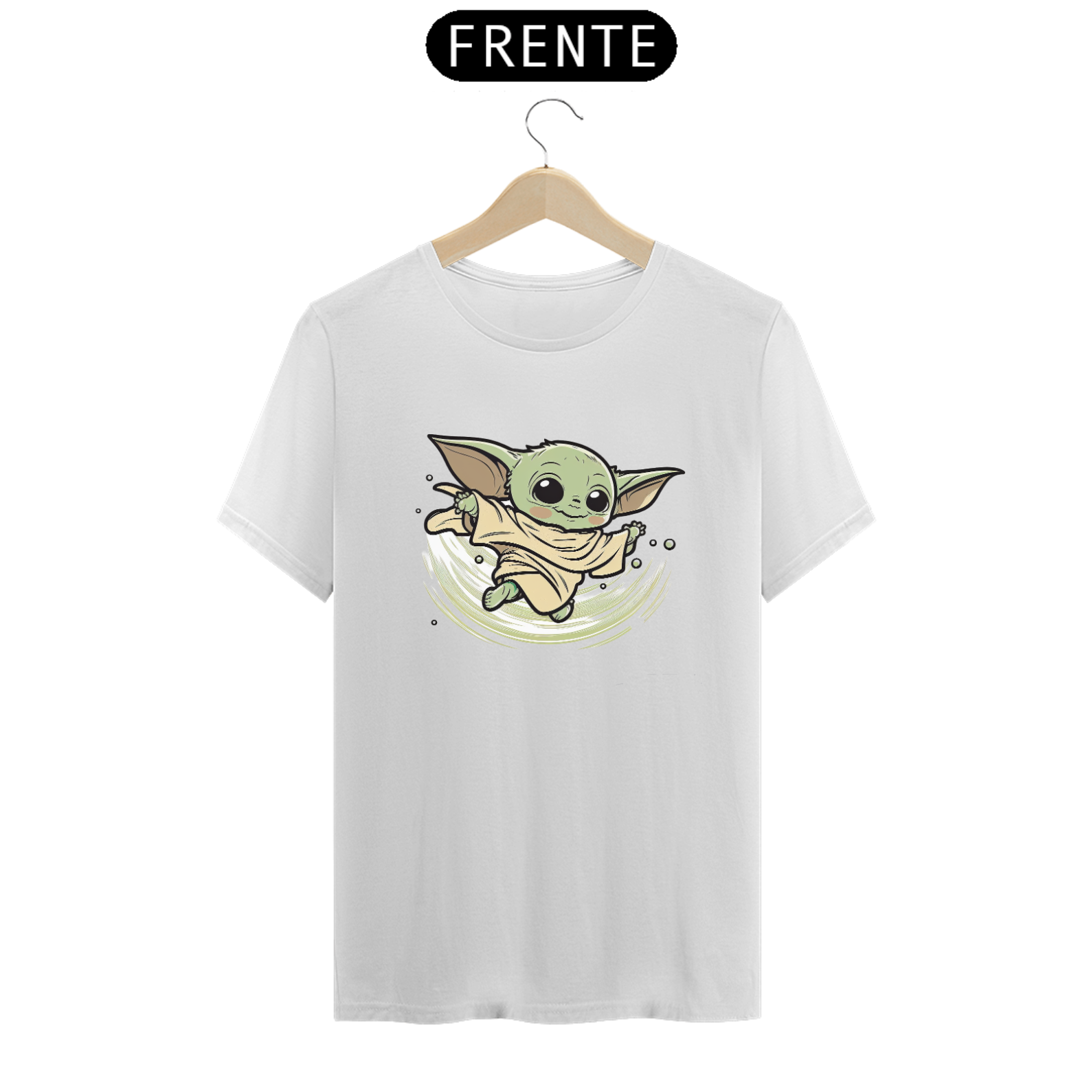 Nome do produto: Flying Baby Yoda - Grogu - Camiseta Básica
