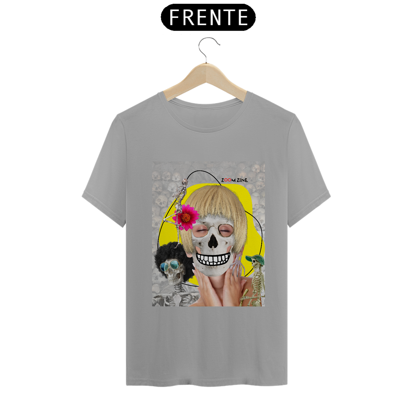 Camiseta Colagem Caveira