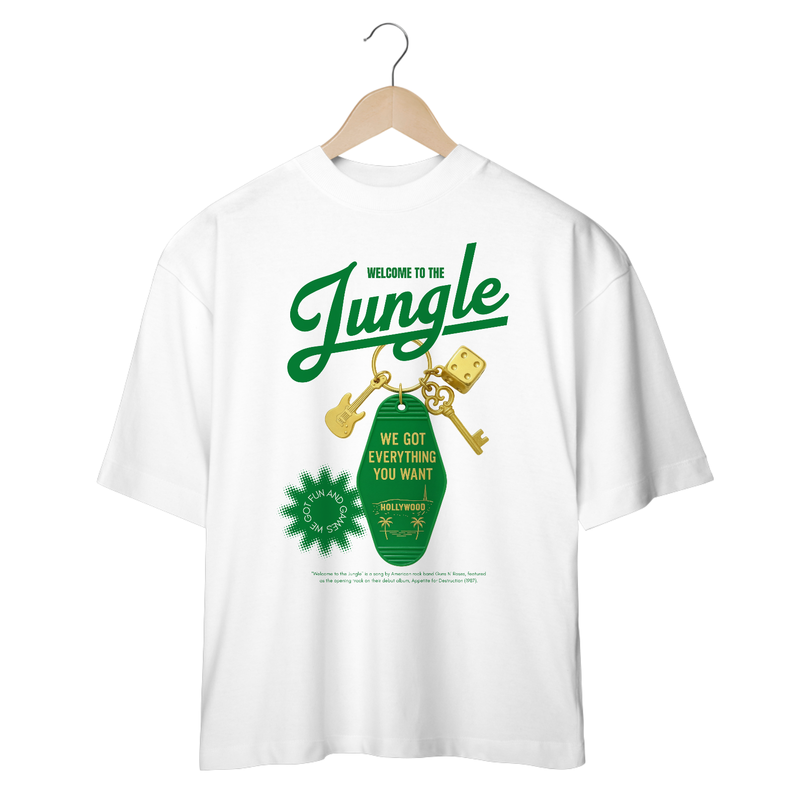 Camiseta Oversized Guns N' Roses Welcome to the Jungle