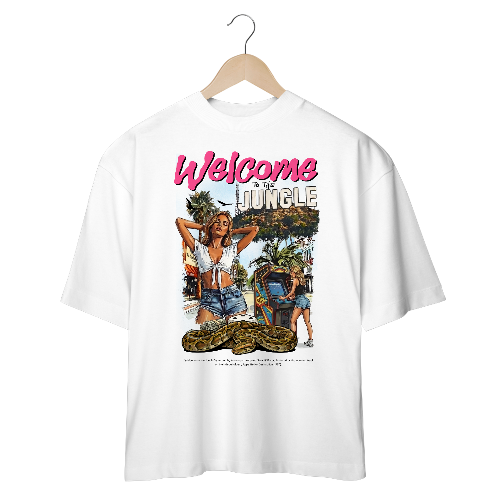 Camiseta Oversized Guns N' Roses Welcome to the Jungle V2