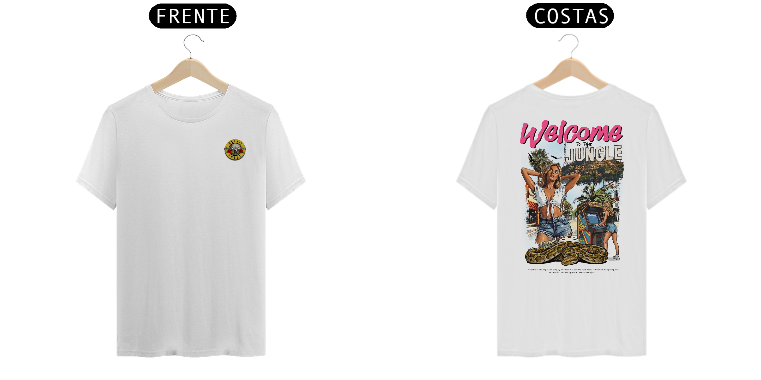 Camiseta Guns N' Roses Welcome to the Jungle V2 (Estampa Frente e Costas)