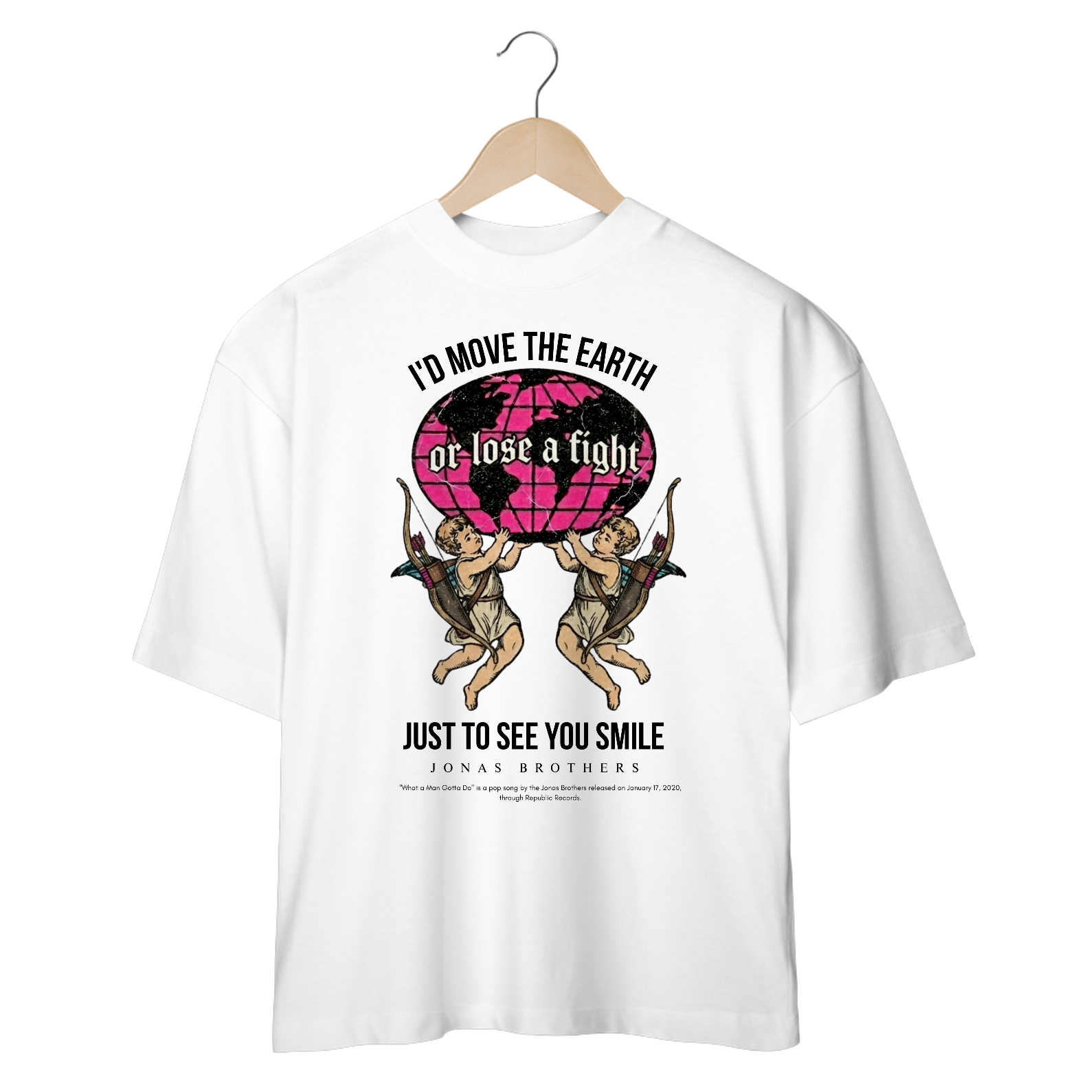 Camiseta Oversized Jonas Brothers What a Man Gotta Do V2