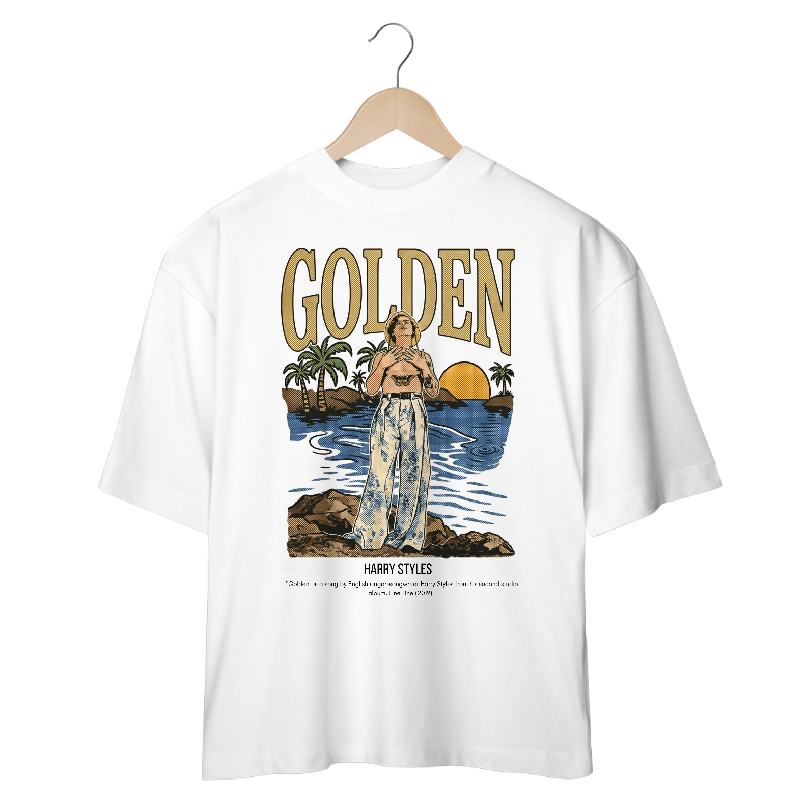 Camiseta Oversized Harry Styles Golden