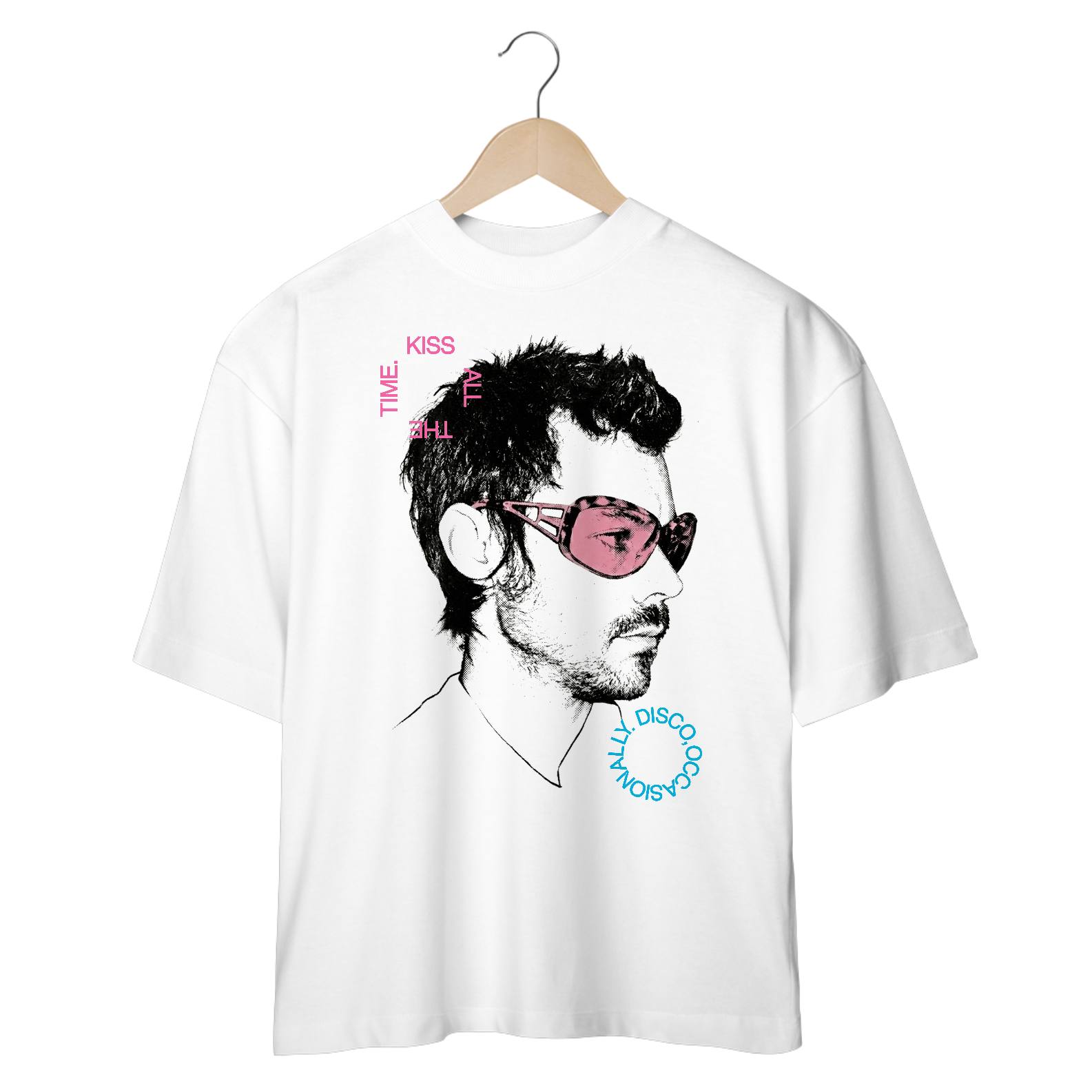 Camiseta Oversized Harry Styles Kiss All the Time. Disco, Occasionally.
