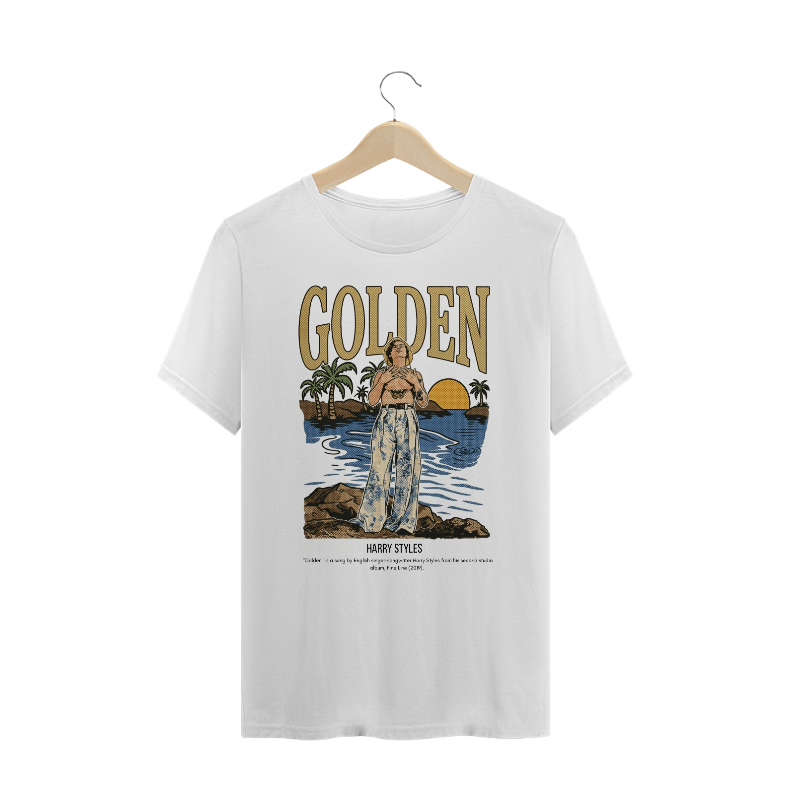 Camiseta Plus Size Harry Styles Golden