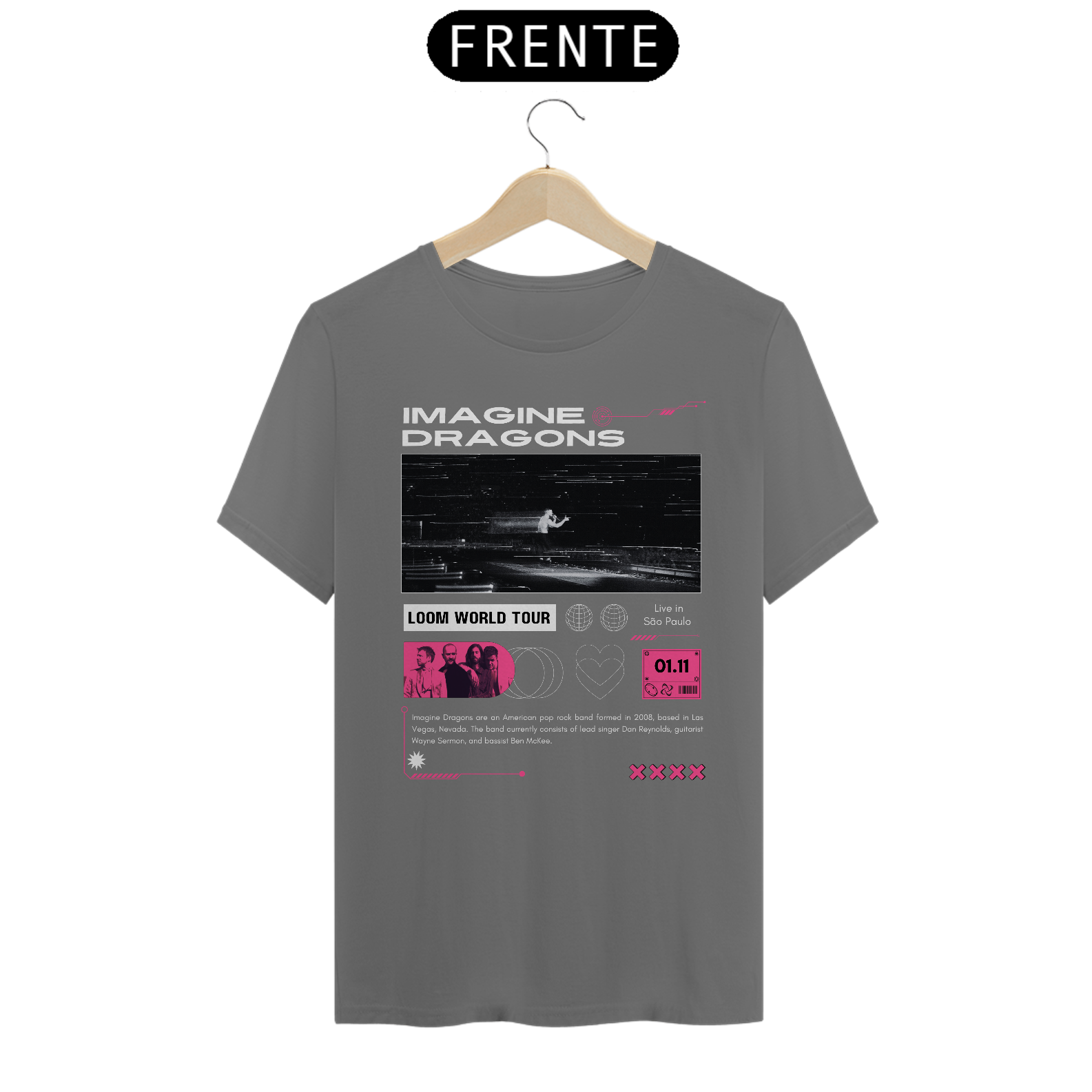 Camiseta Estonada Imagine Dragons São Paulo 01.11