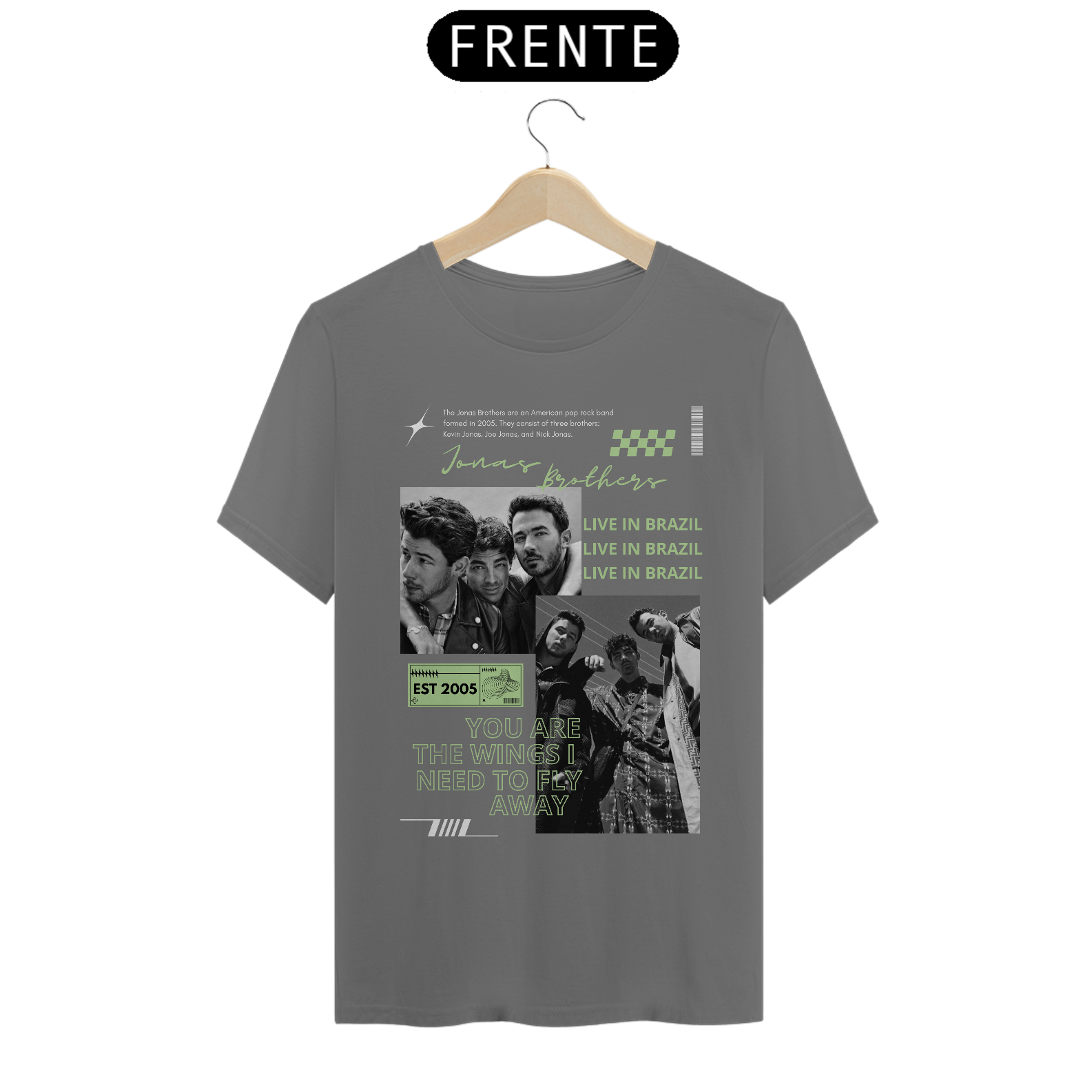 Camiseta Estonada Jonas Brothers Live in Brazil