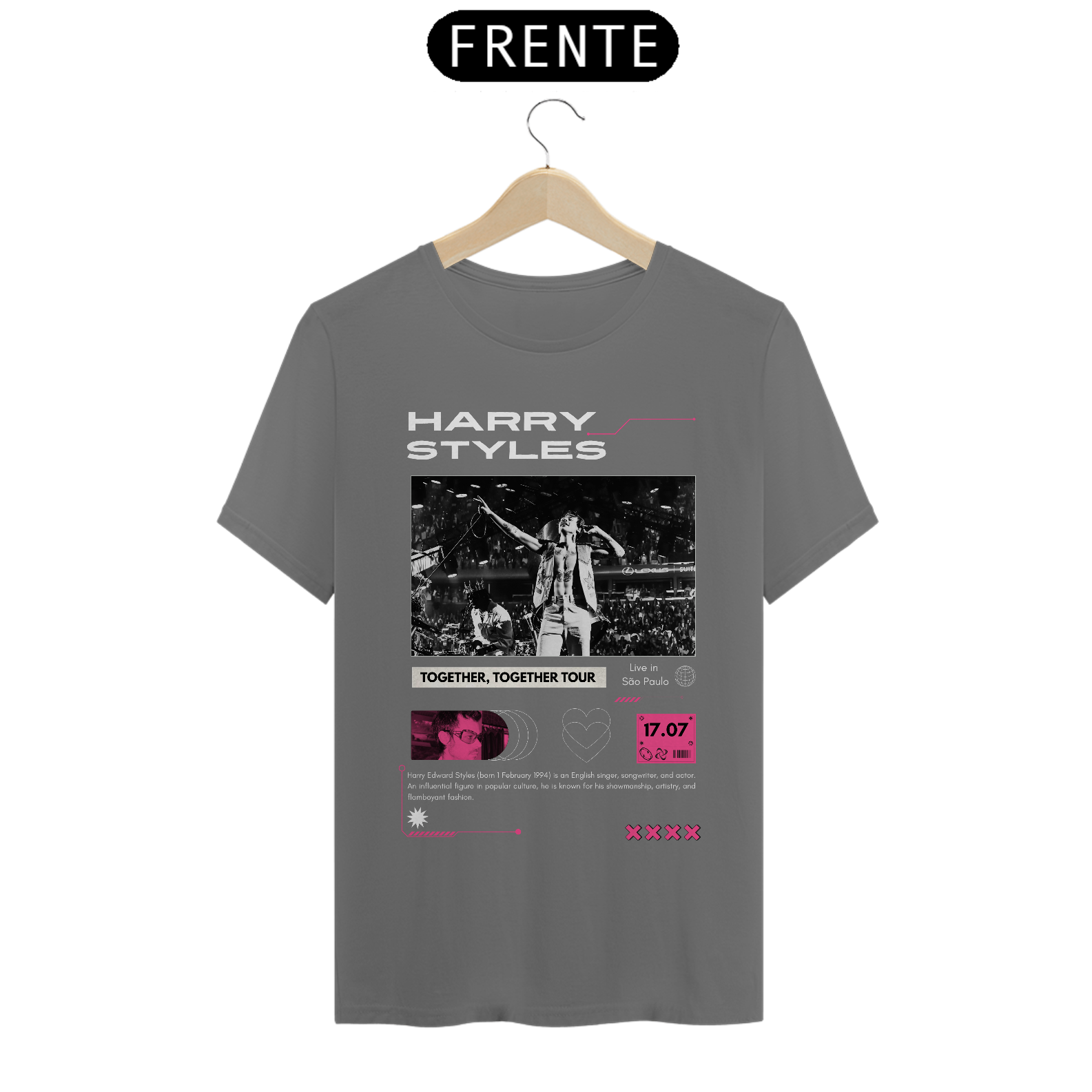 Camiseta Estonada Harry Styles São Paulo 17;07