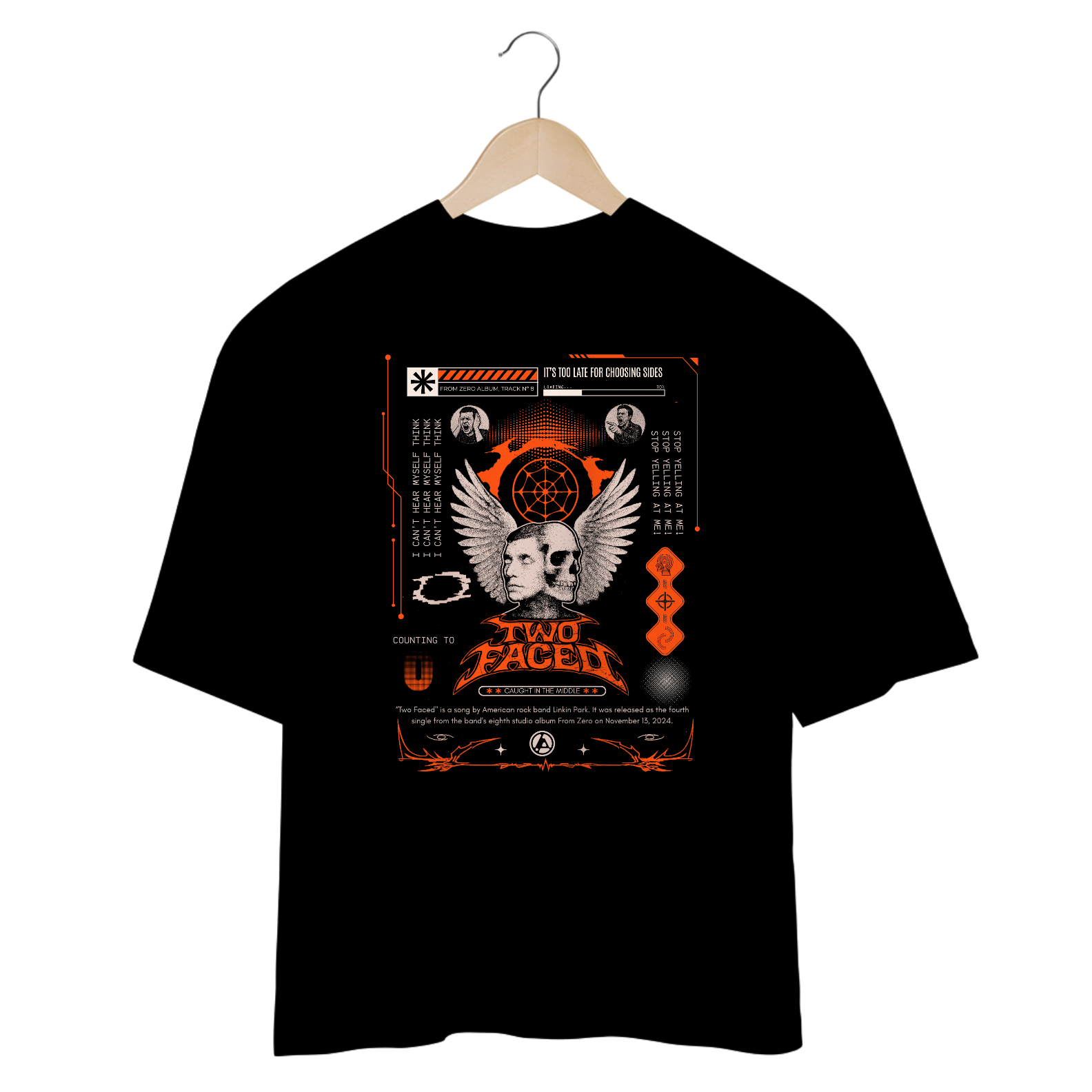 Camiseta Oversized Linkin Park Two Faced