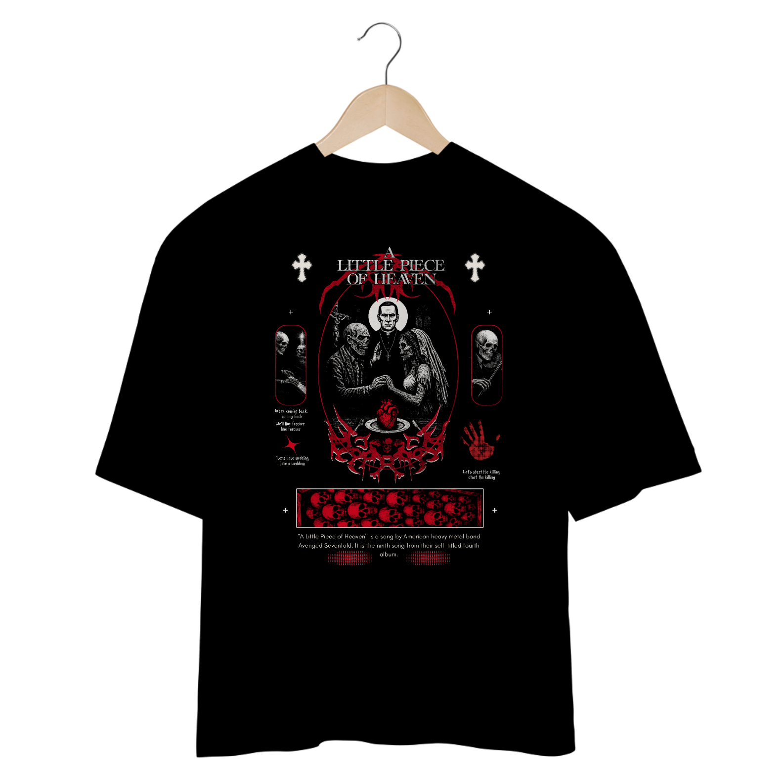 Camiseta Oversized Avenged Sevenfold A Little Piece Of Heaven
