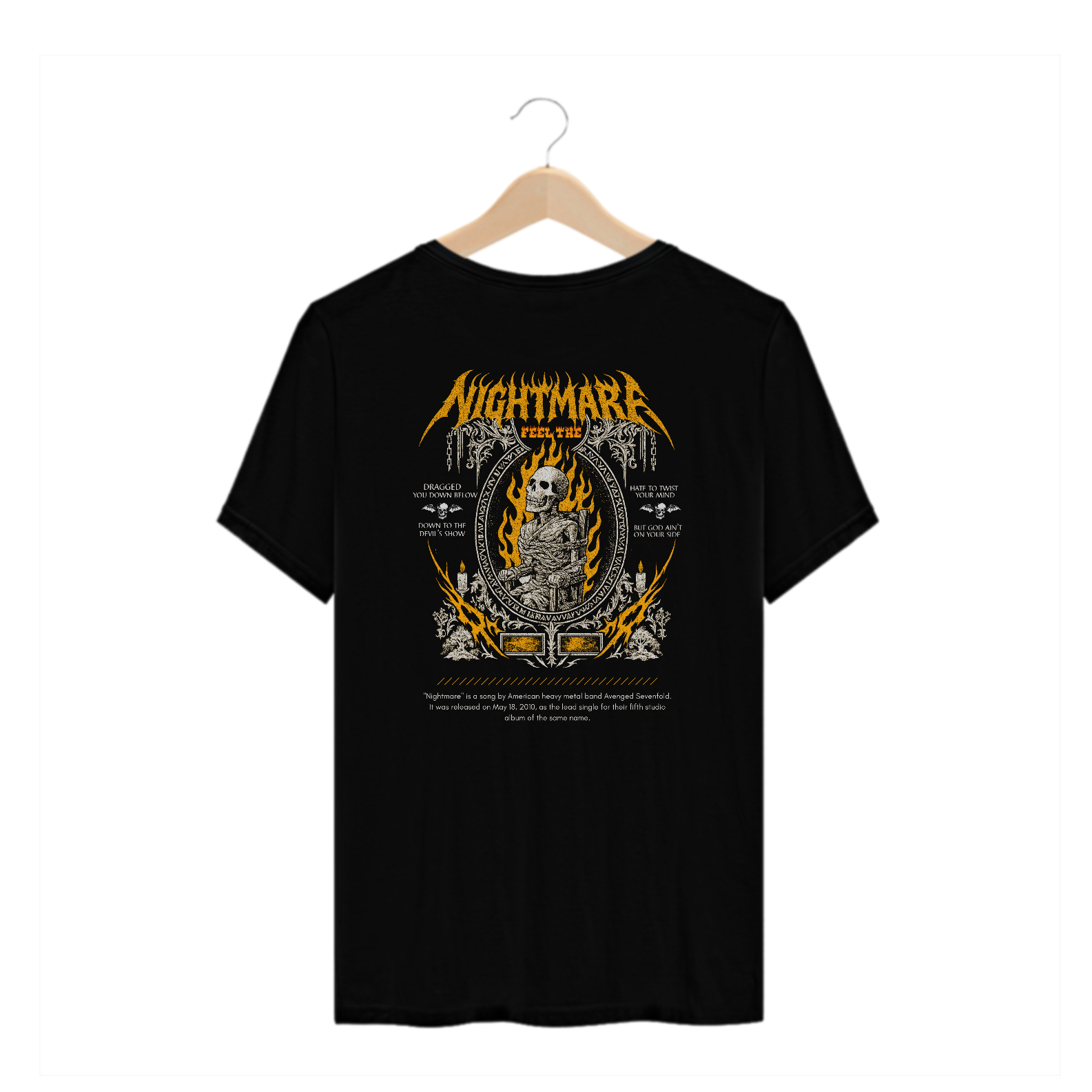 Camiseta Plus Size Avenged Sevenfold Nightmare (Estampa nas Costas)