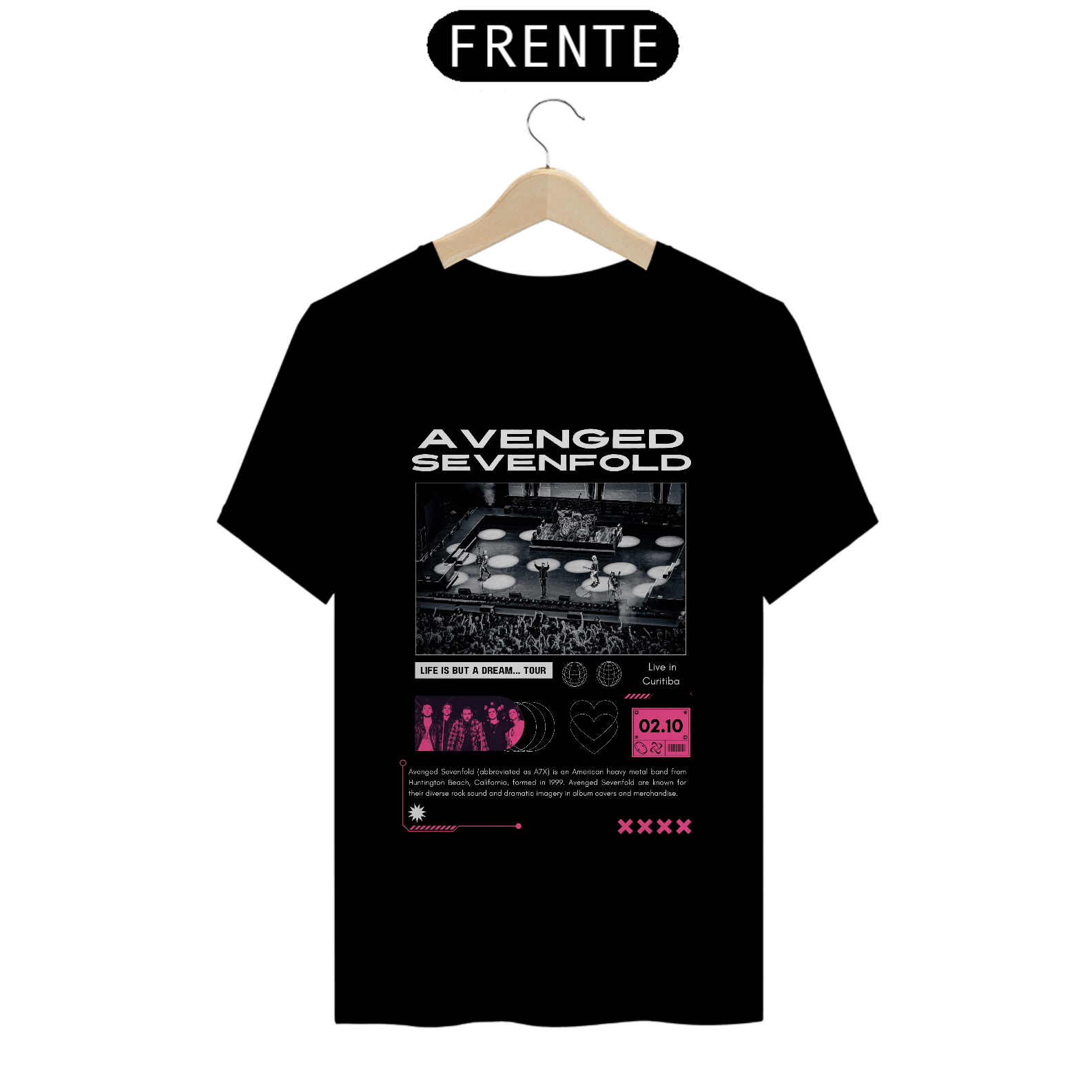 Camiseta Avenged Sevenfold Curitiba 02.10