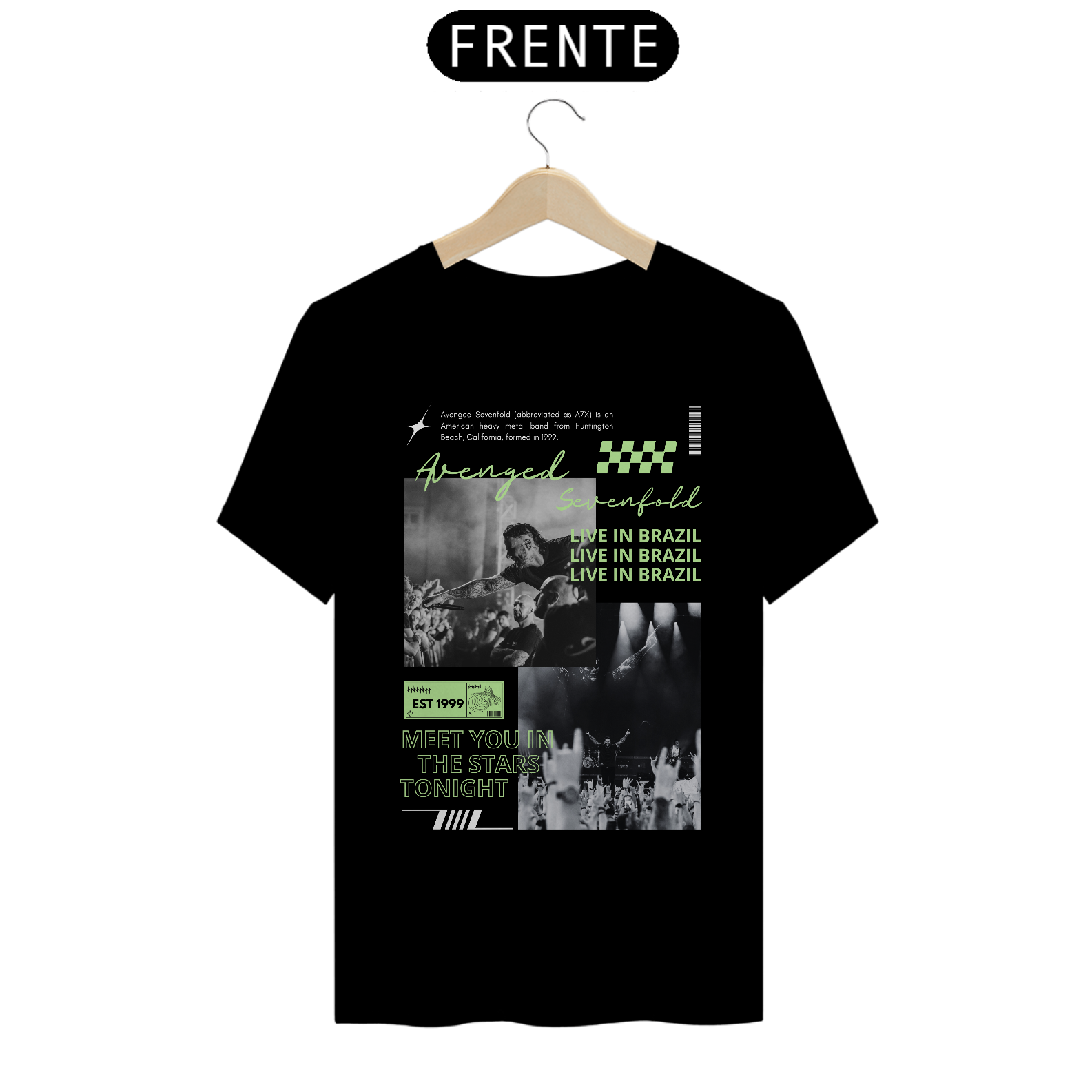 Camiseta Avenged Sevenfold Live in Brazil