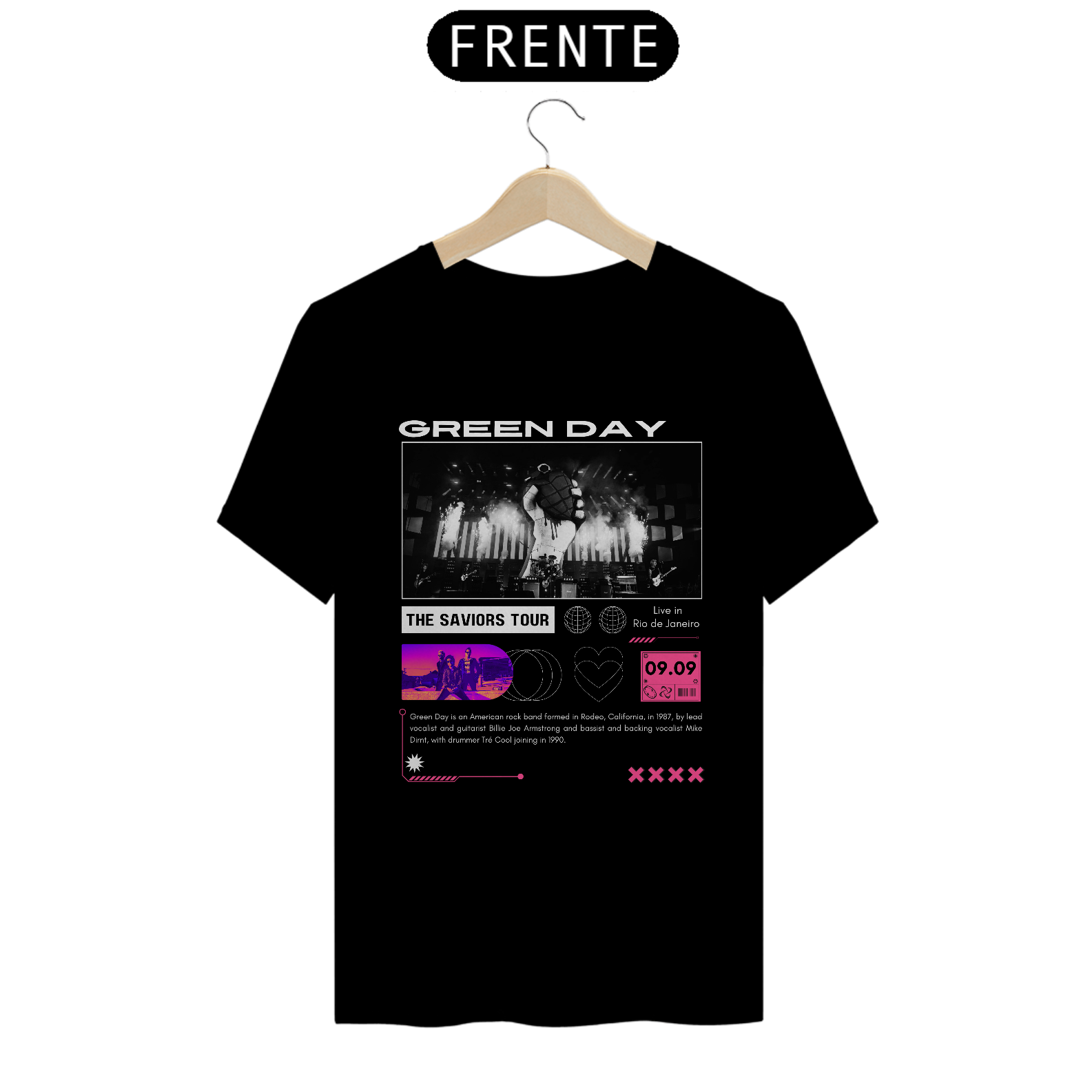 Camiseta Green Day Live in Rio de Janeiro 09.09